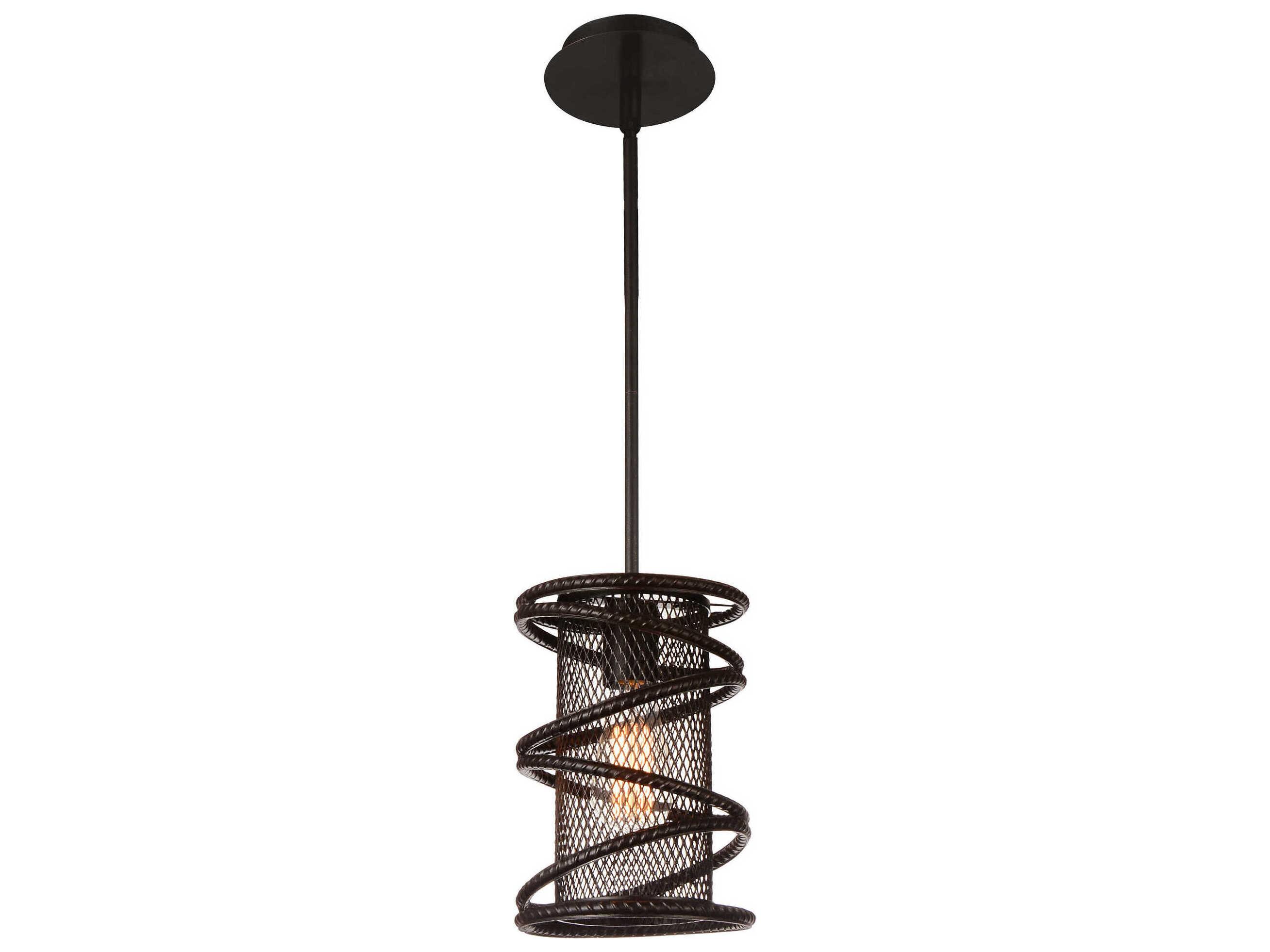 CWI Lighting Darya 1-Light Brown Cylinder Mini Pendant