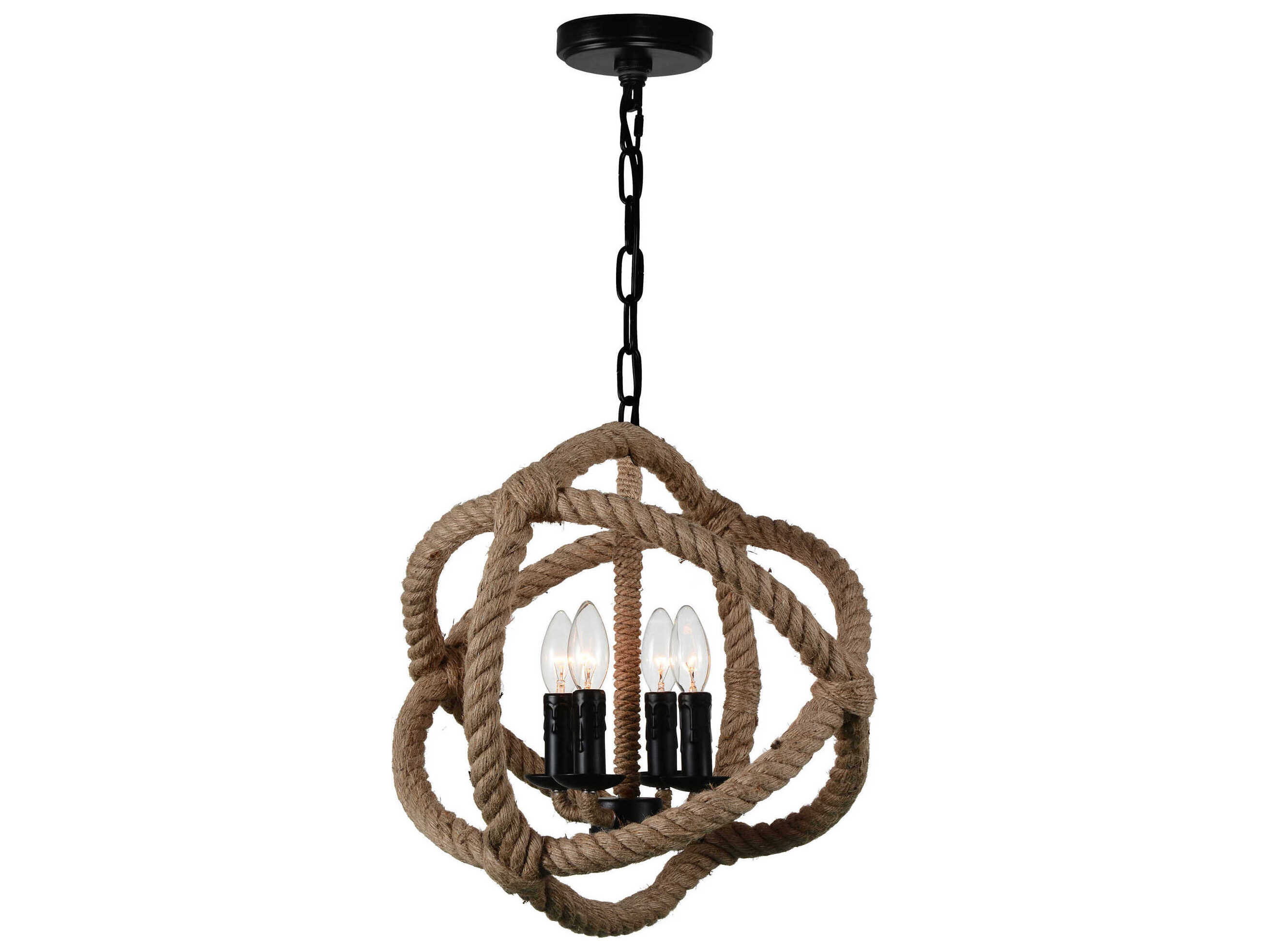 CWI Lighting Padma 4-Light Black Pendant
