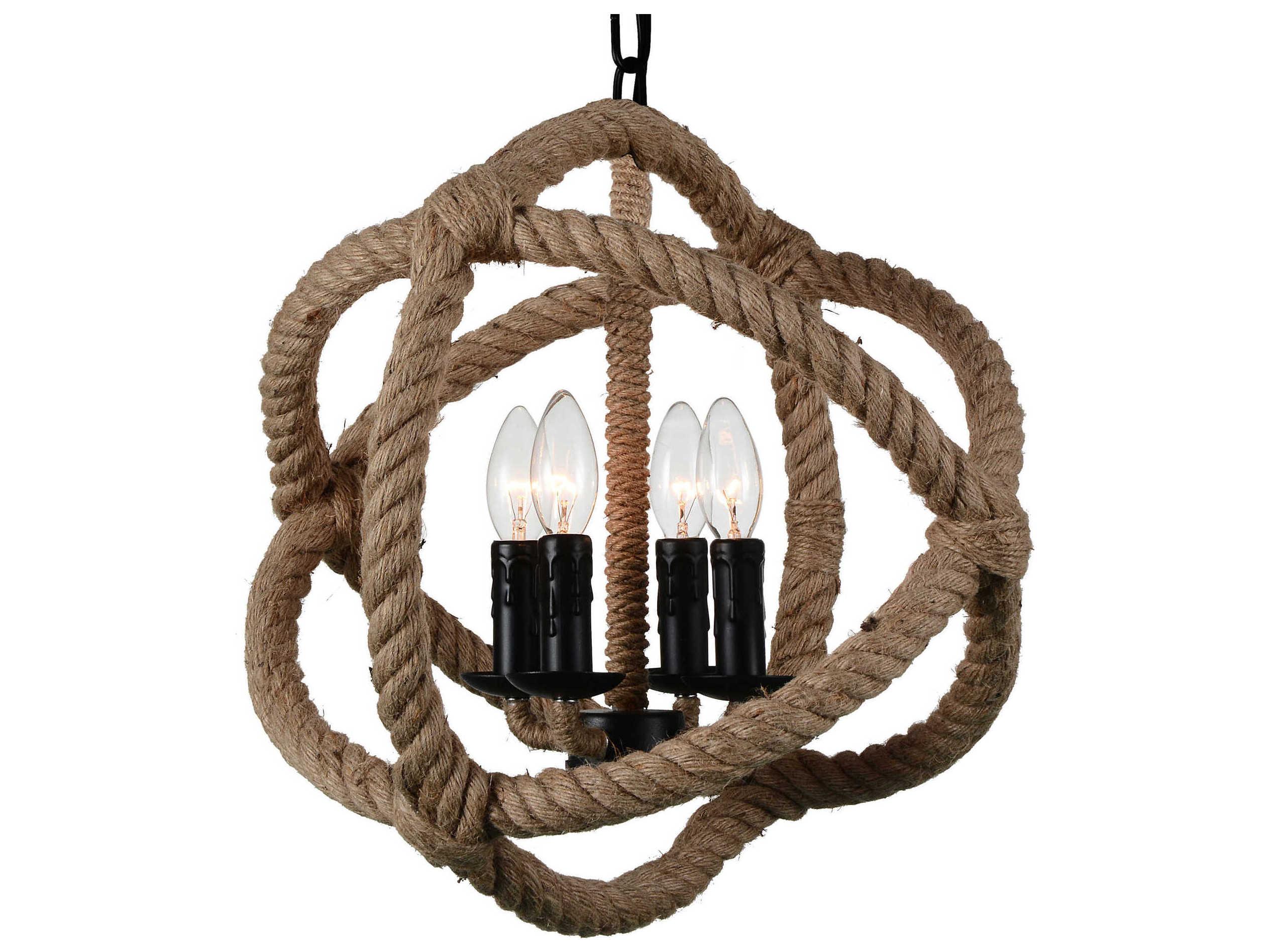 CWI Lighting Padma 4-Light Black Pendant