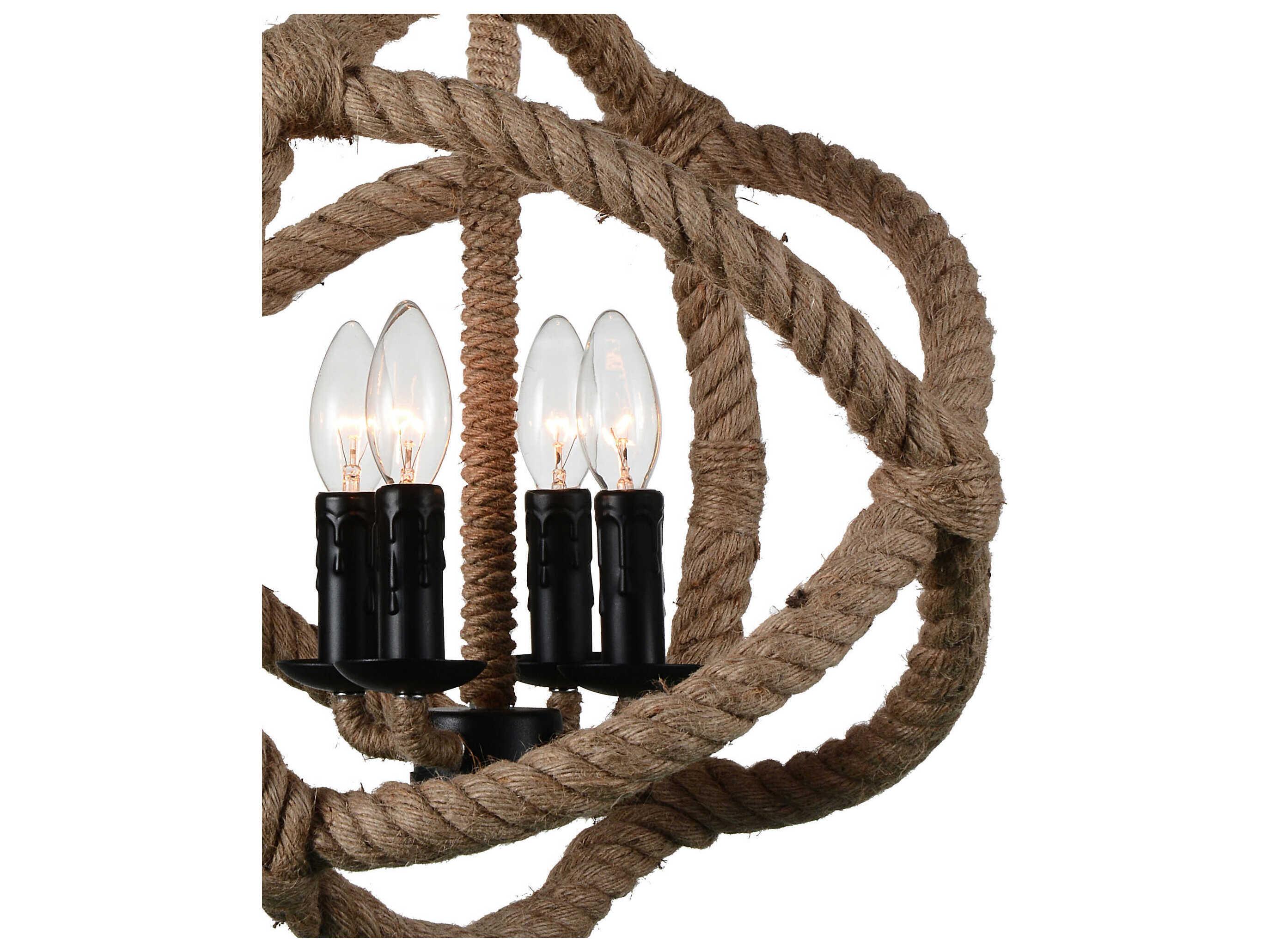 CWI Lighting Padma 4-Light Black Pendant
