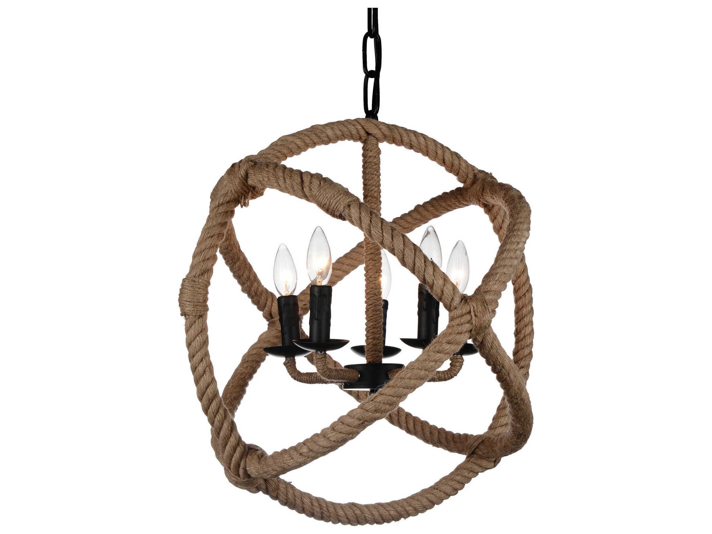 CWI Lighting Padma 5-Light Black Pendant