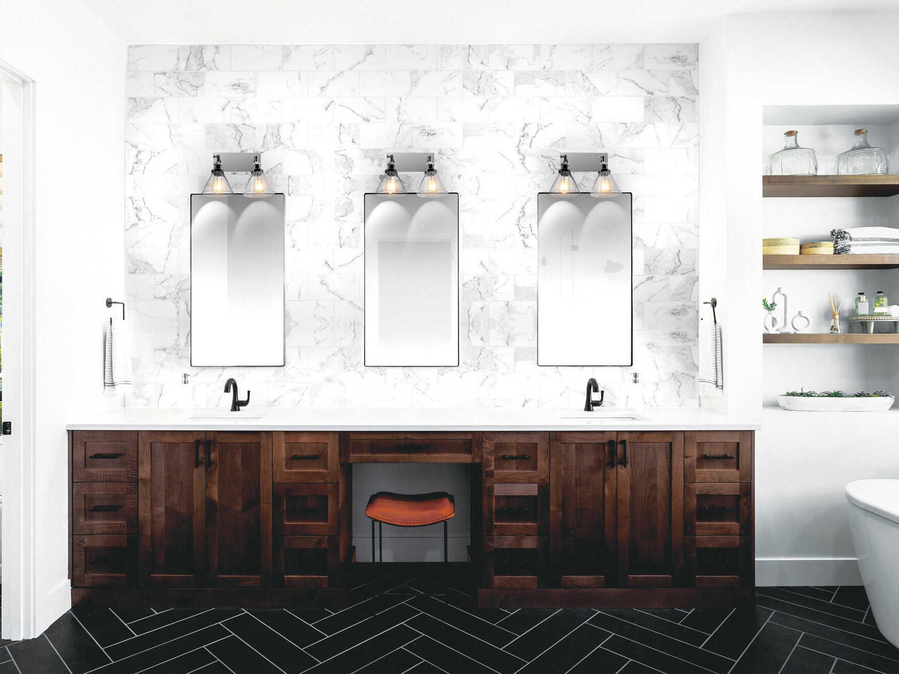 CWI Lighting Eustis 2-Light Polished Nickel Vanity Light