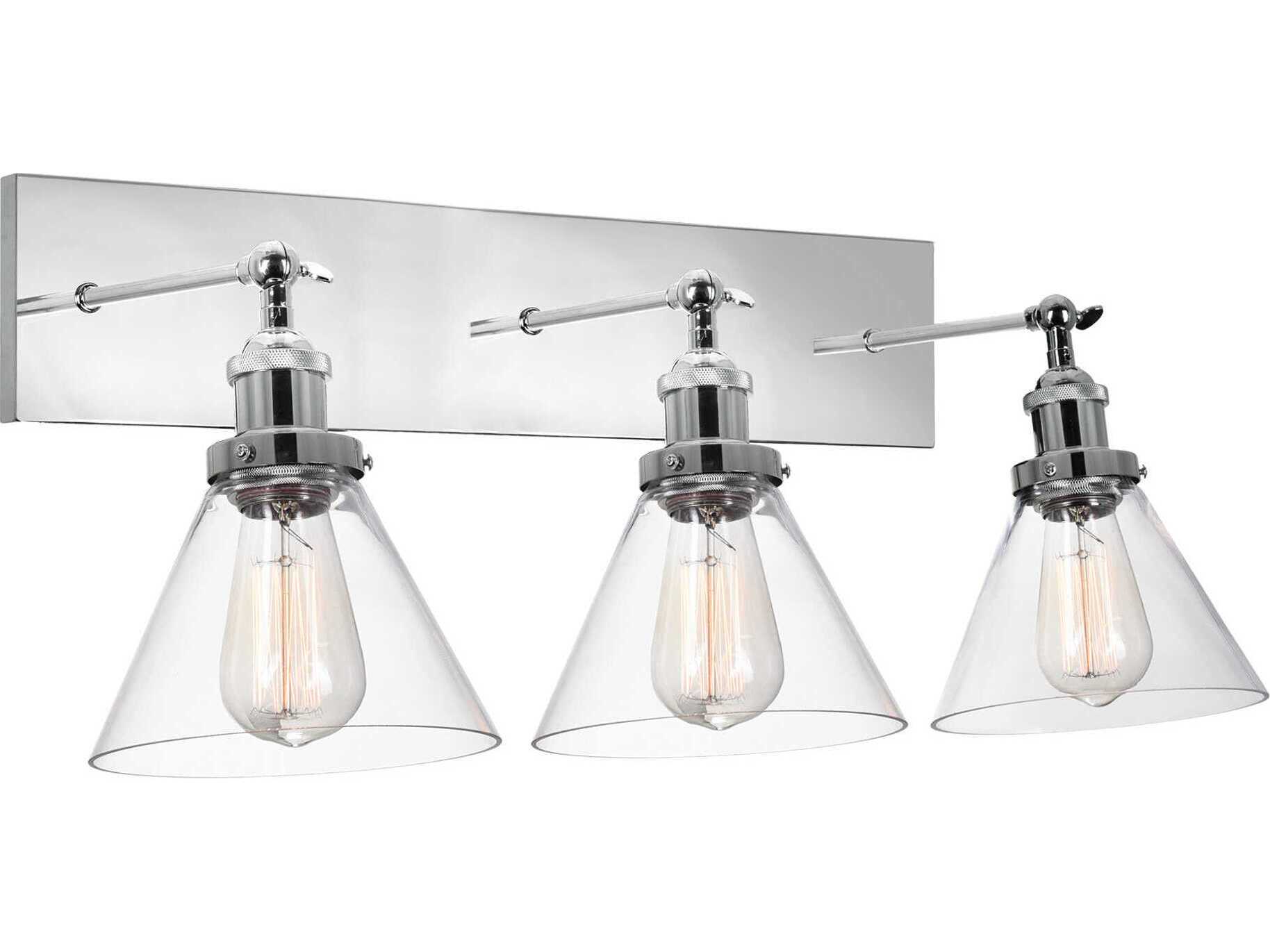 CWI Lighting Eustis 3-Light Polished Nickel Vanity Light