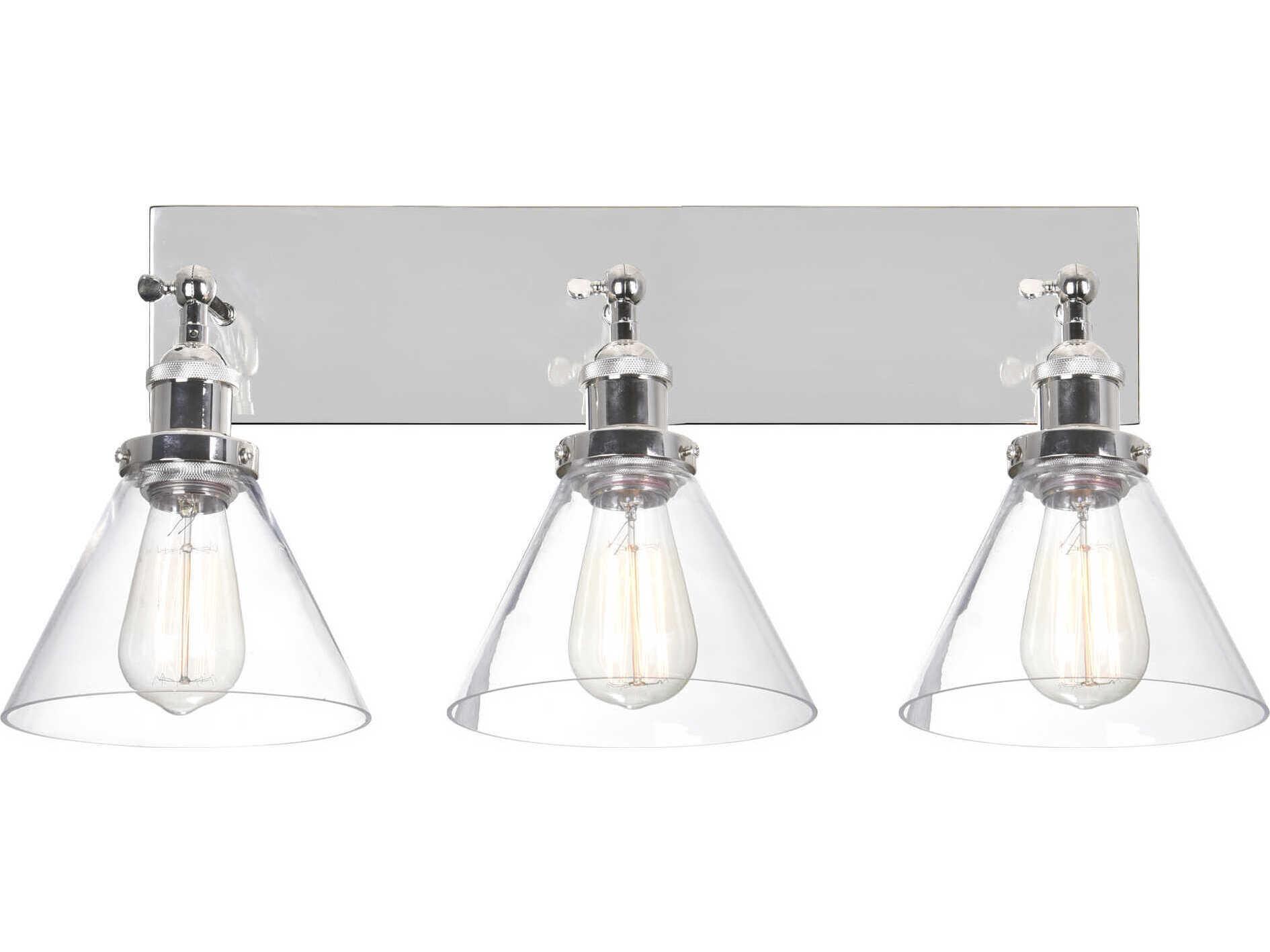 CWI Lighting Eustis 3-Light Polished Nickel Vanity Light