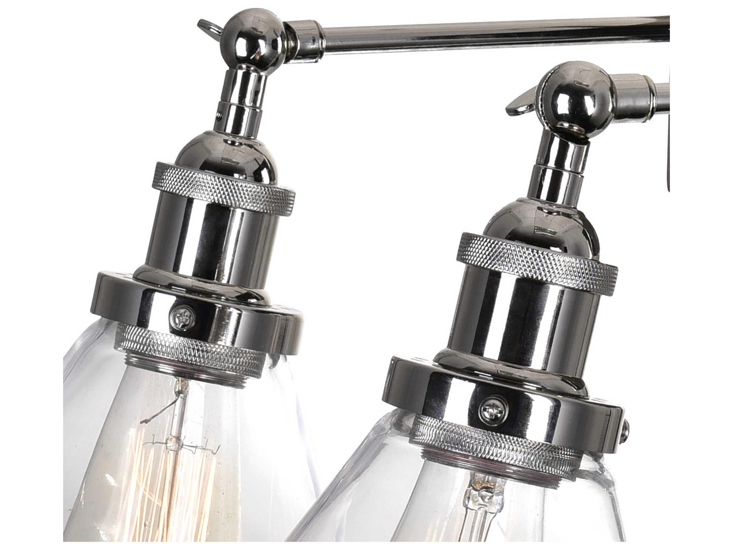 CWI Lighting Eustis 3-Light Polished Nickel Vanity Light