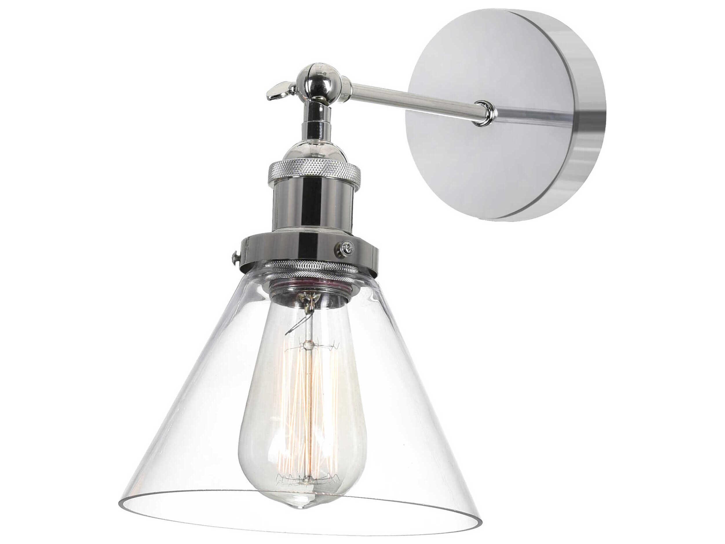 CWI Lighting Eustis 1-Light Polished Nickel Wall Sconce