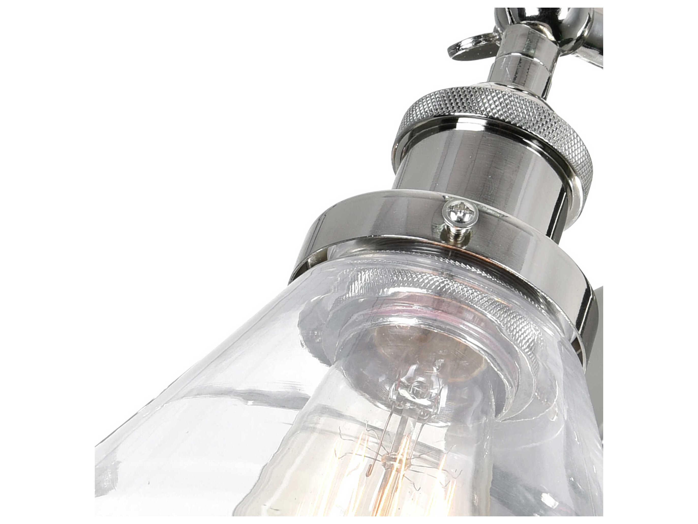 CWI Lighting Eustis 1-Light Polished Nickel Wall Sconce