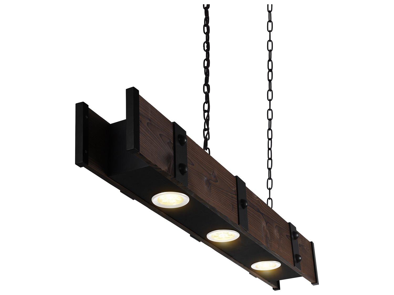 CWI Lighting Pago 3-Light Black Linear Island Pendant