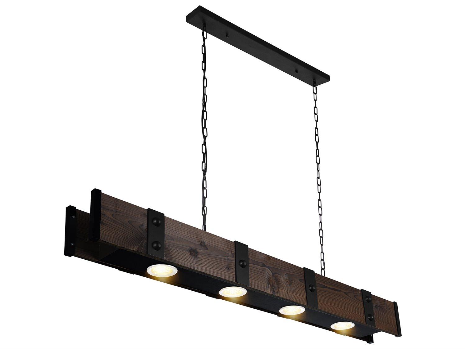 CWI Lighting Pago 4-Light Black Island Pendant
