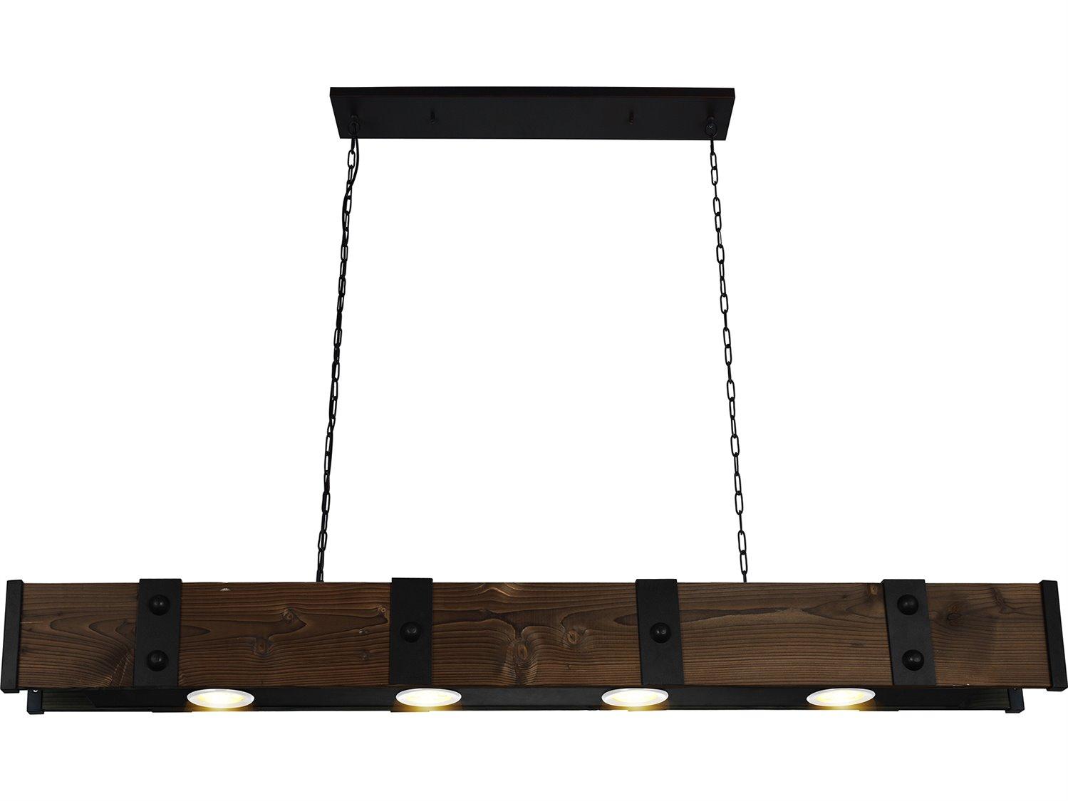 CWI Lighting Pago 4-Light Black Island Pendant