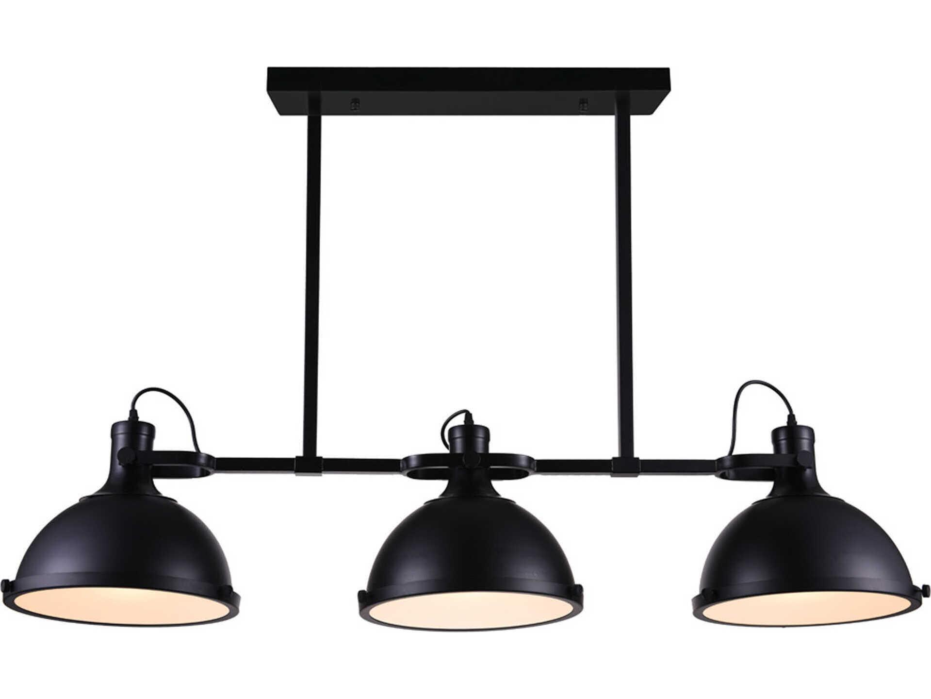 CWI Lighting Strum 3-Light Black Island Pendant