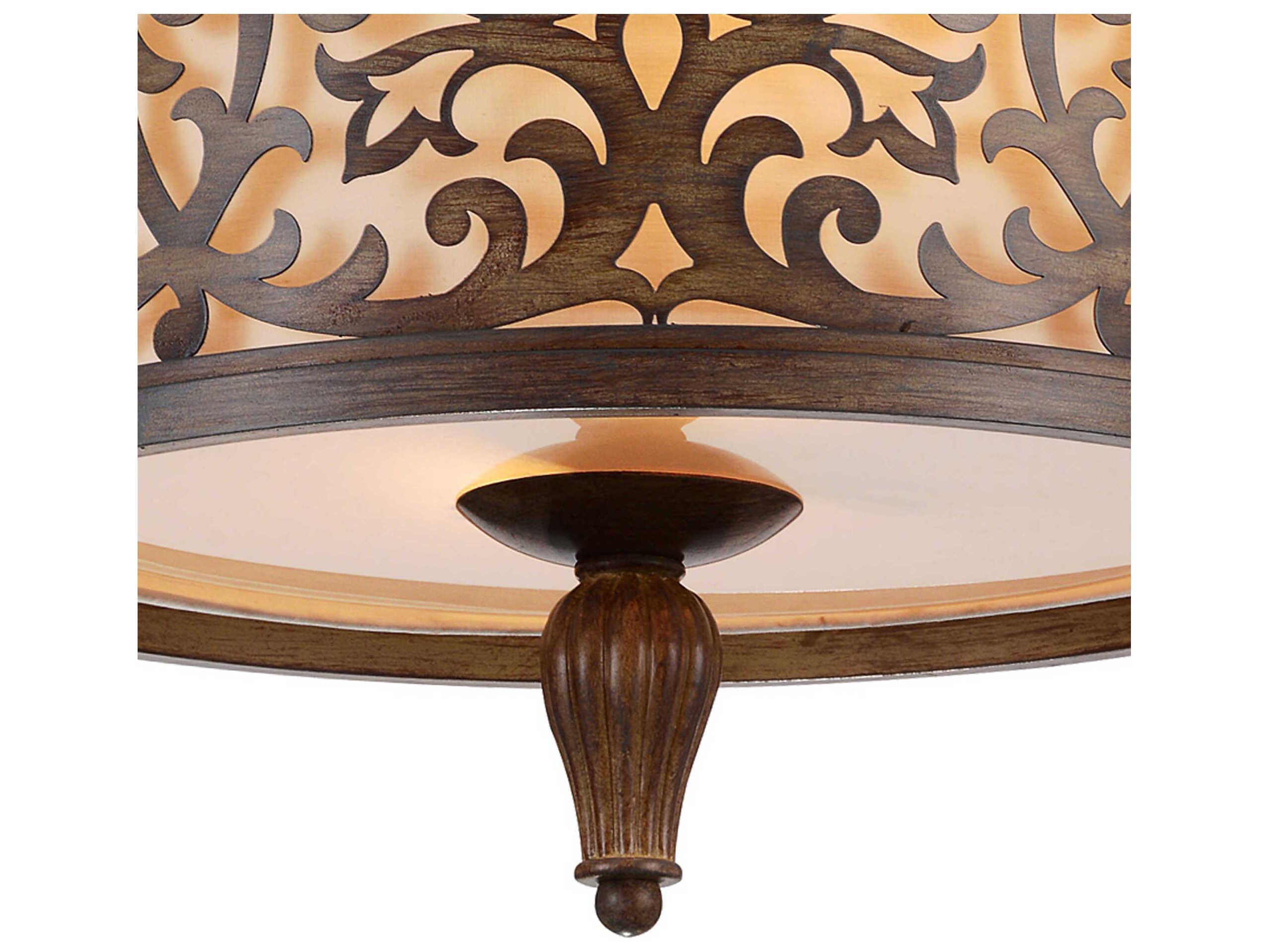 CWI Lighting Nicole 3-Light Brushed Chocolate Brown Traditional Drum Semi Flush Mount