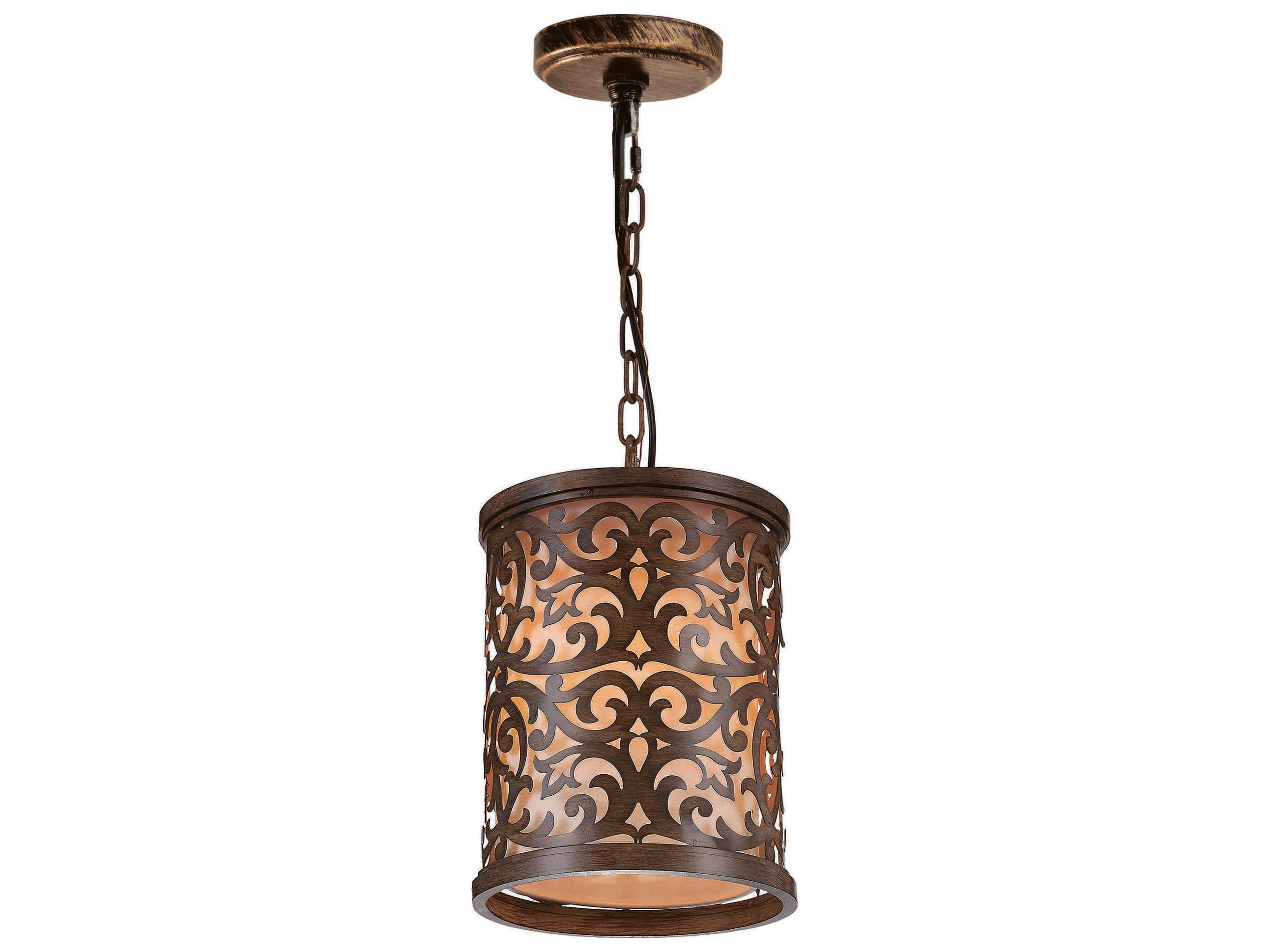 CWI Lighting Nicole 1-Light Brushed Chocolate Brown Traditional Drum Mini Pendant