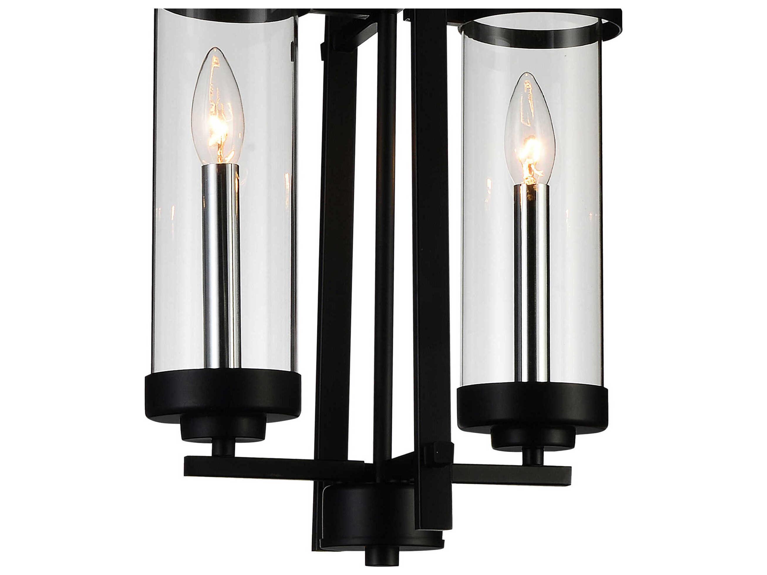CWI Lighting Sierra 2-Light Black Cylinder Mini Pendant