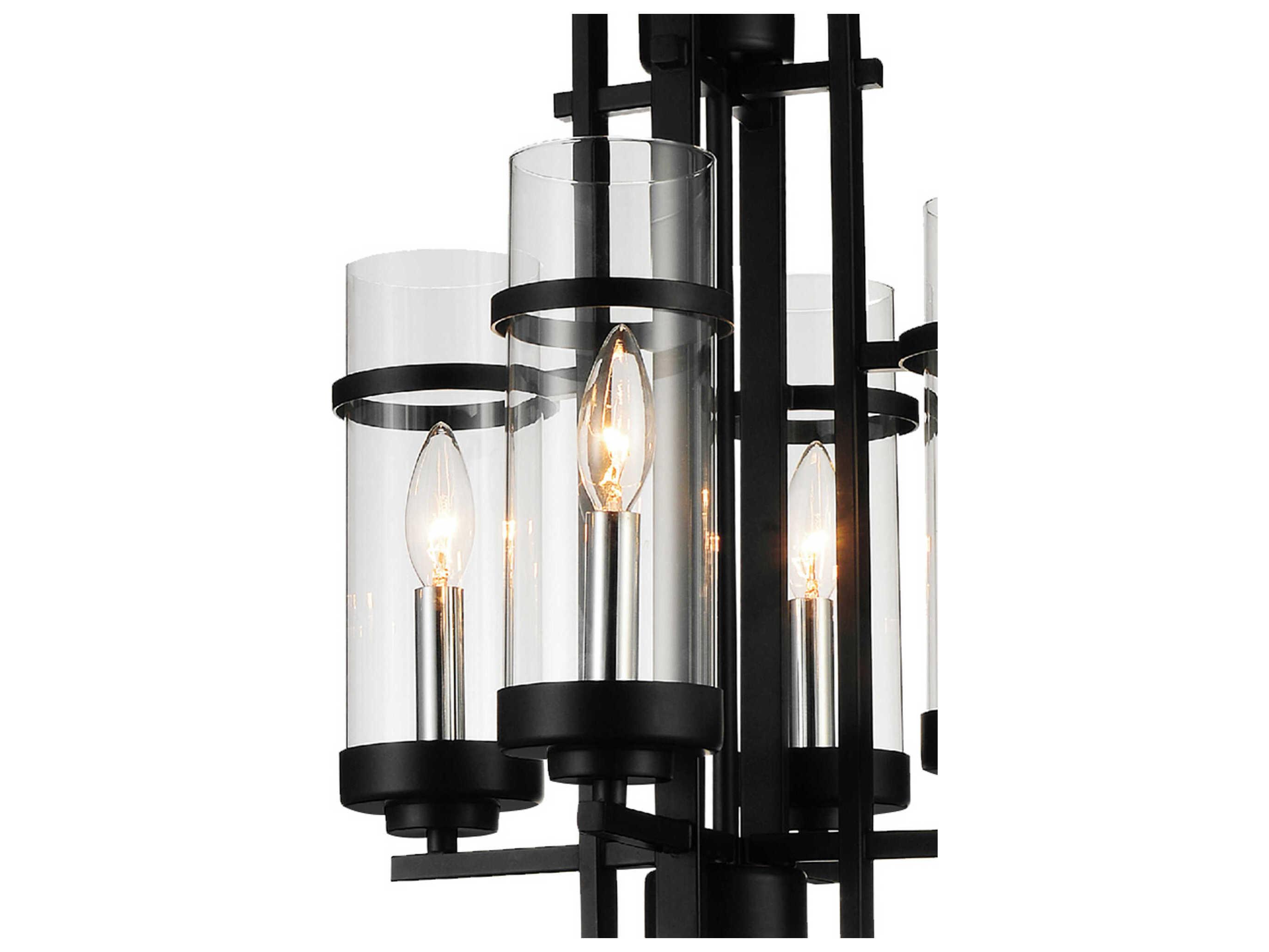 CWI Lighting Sierra 4-Light Black Cylinder Pendant