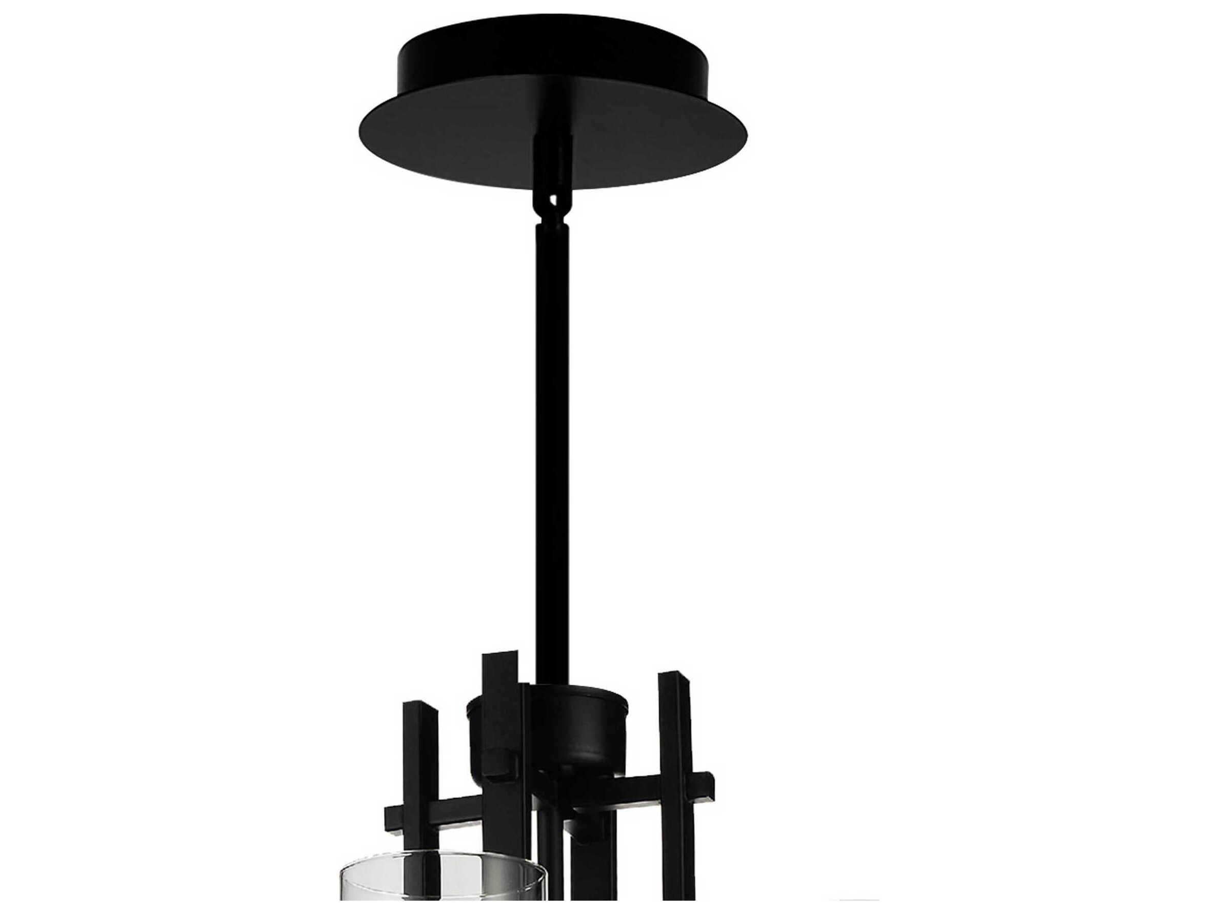 CWI Lighting Sierra 4-Light Black Cylinder Pendant