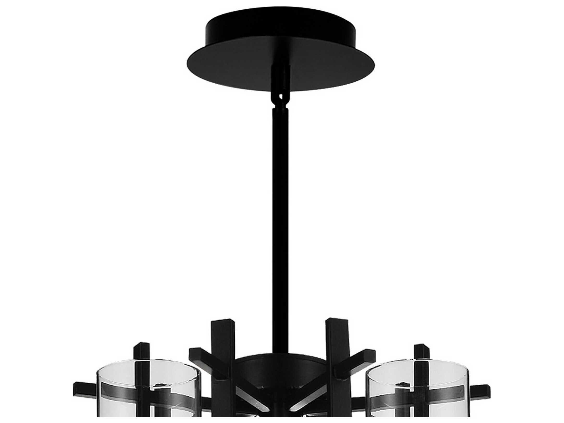 CWI Lighting Sierra 6-Light Black Cylinder Chandelier
