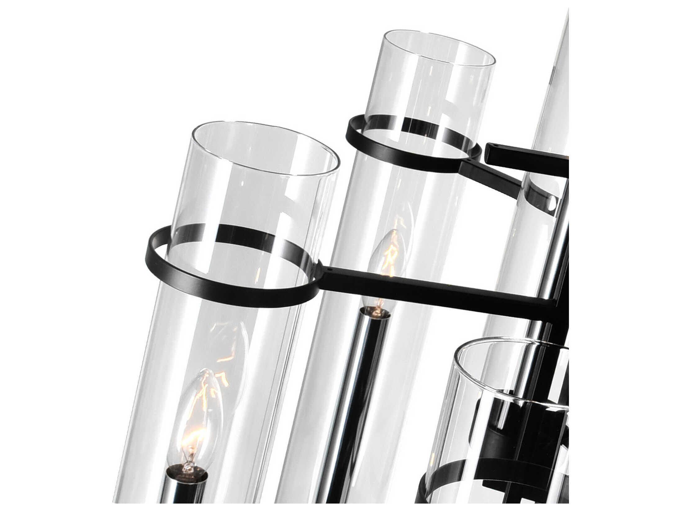 CWI Lighting Sierra 8-Light Black Cylinder Chandelier