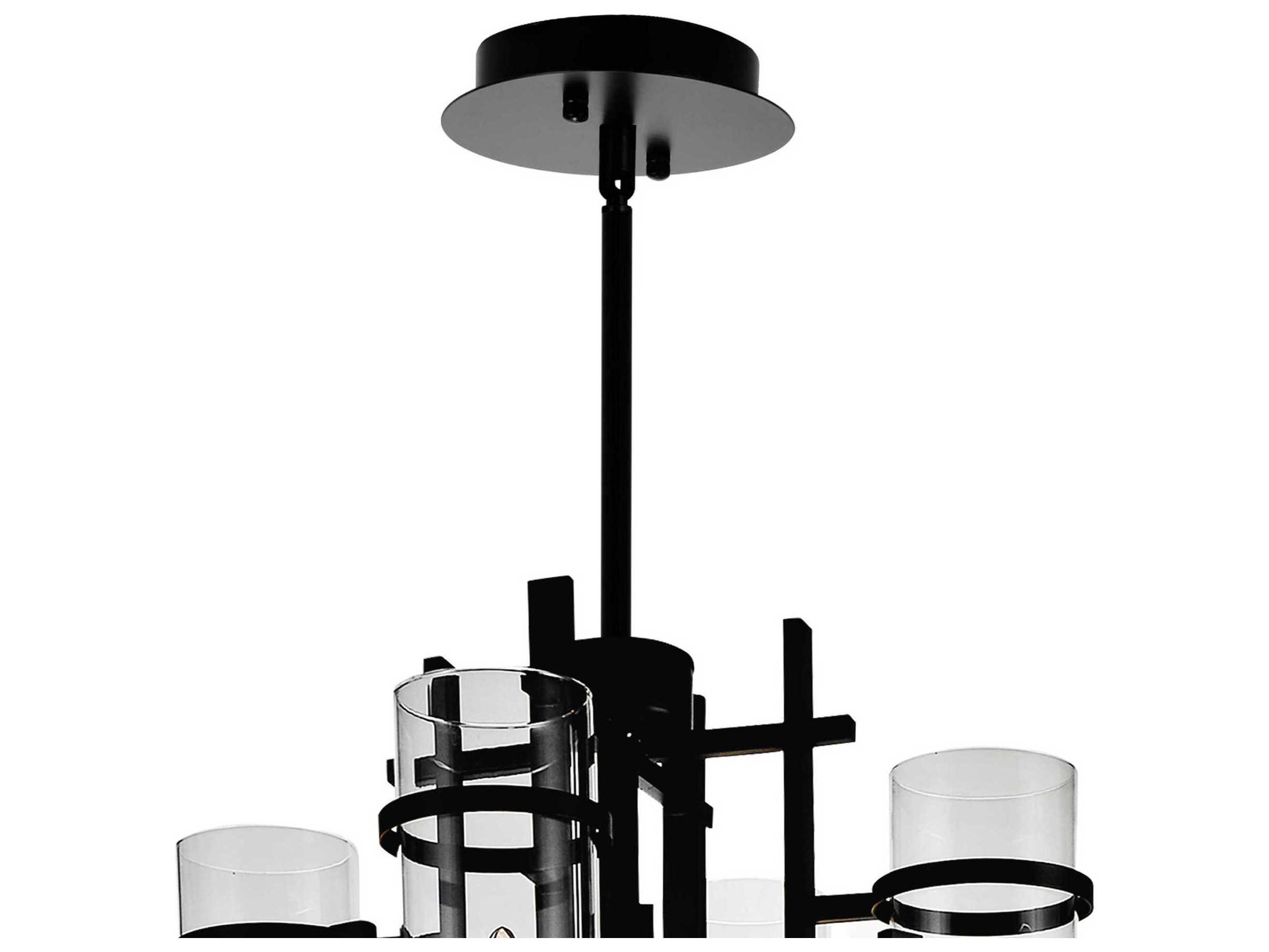 CWI Lighting Sierra 12-Light Black Cylinder Tiered Chandelier