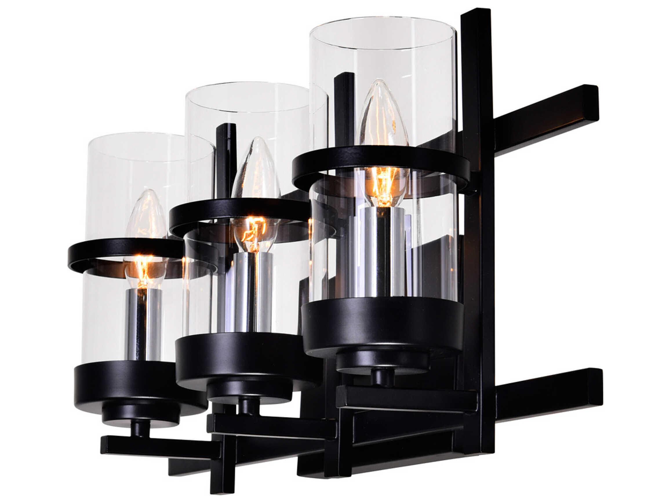 CWI Lighting Sierra 3-Light Black Vanity Light