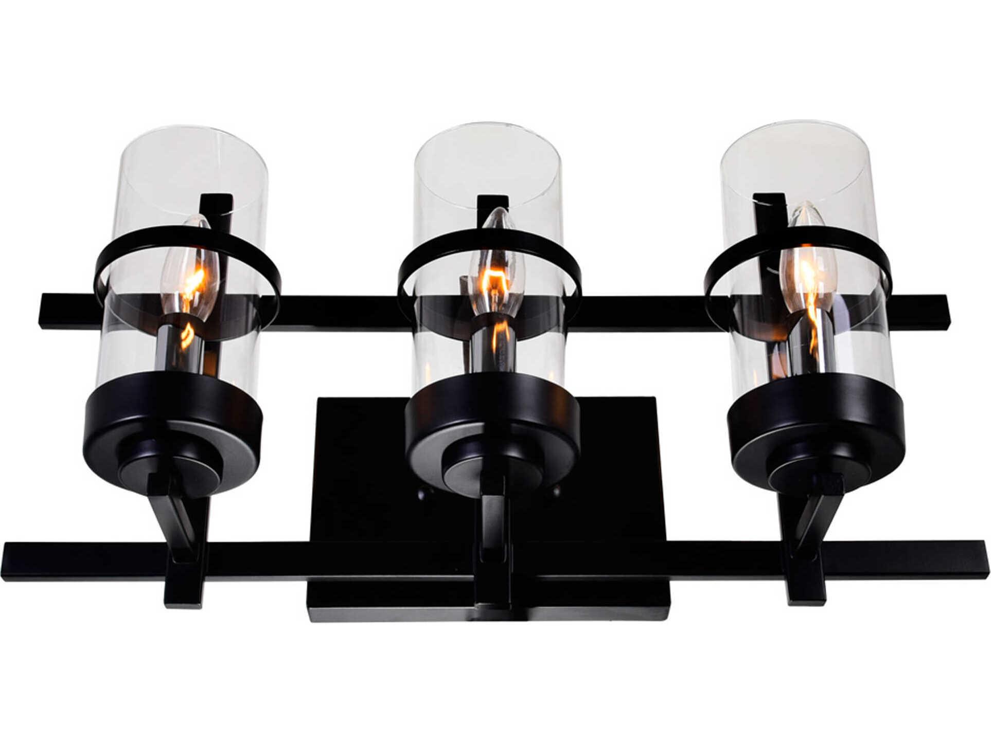 CWI Lighting Sierra 3-Light Black Vanity Light