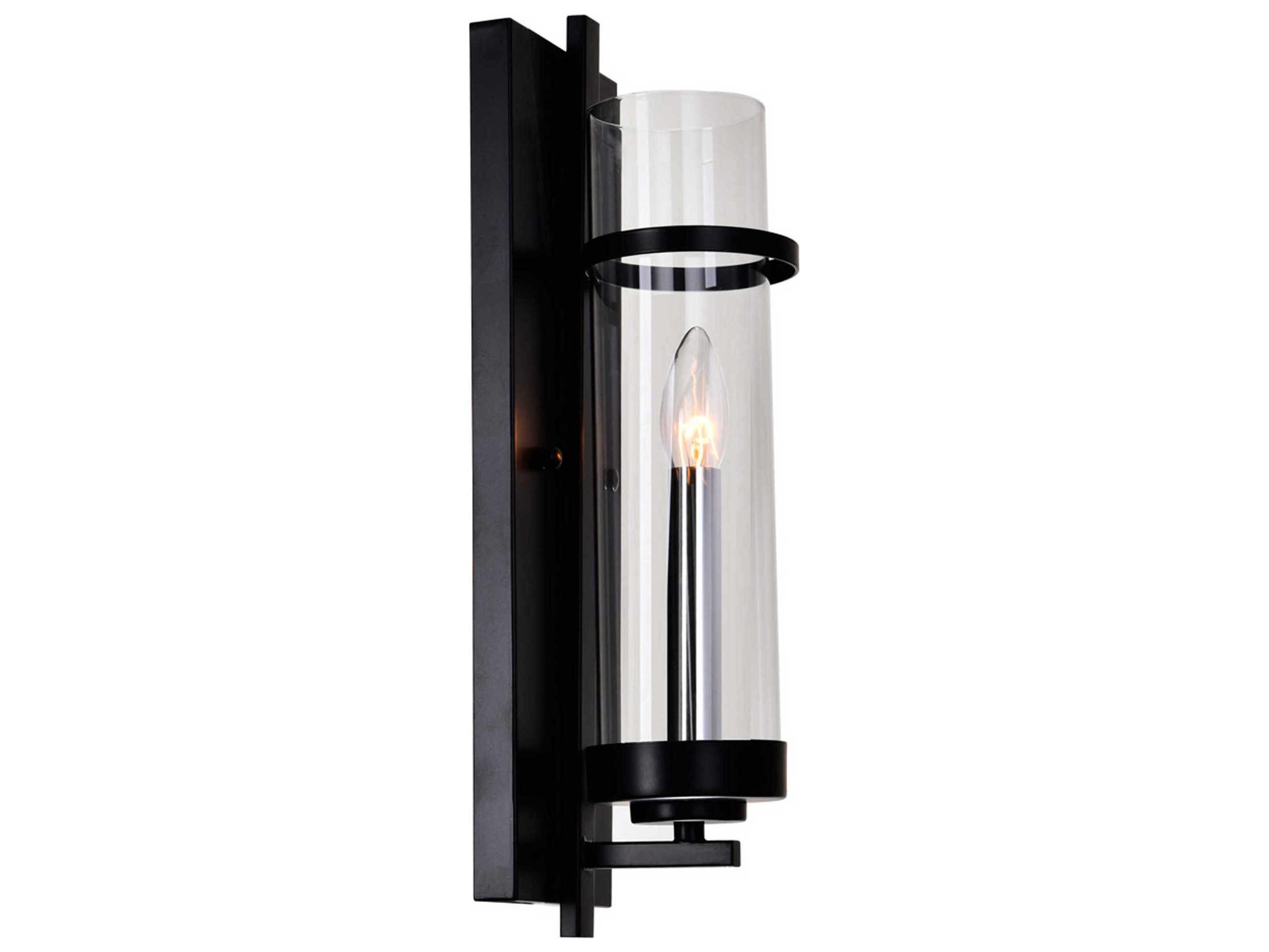 CWI Lighting Sierra 1-Light Black Wall Sconce