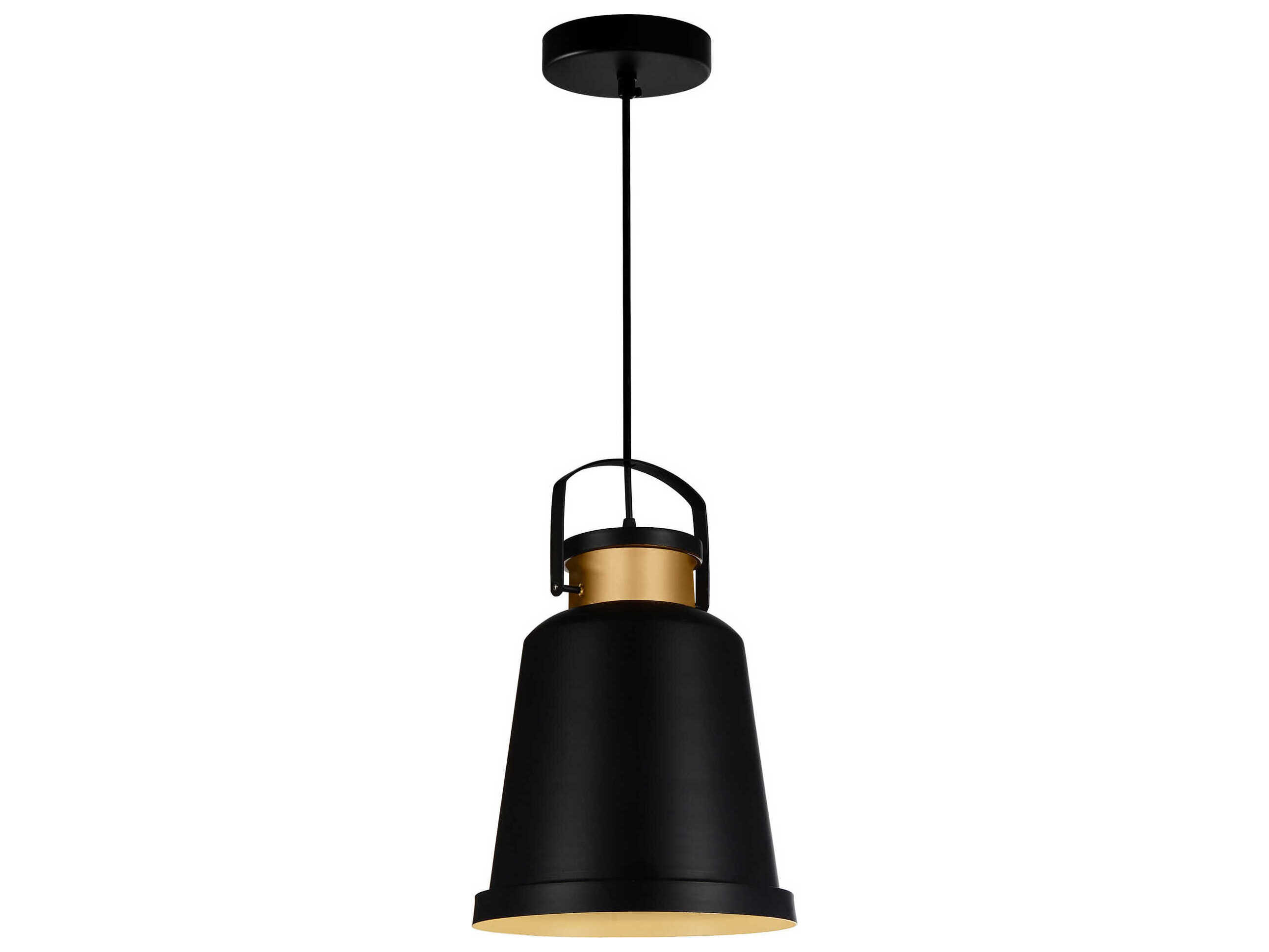 CWI Lighting Elisa 1-Light Black Bell Mini Pendant