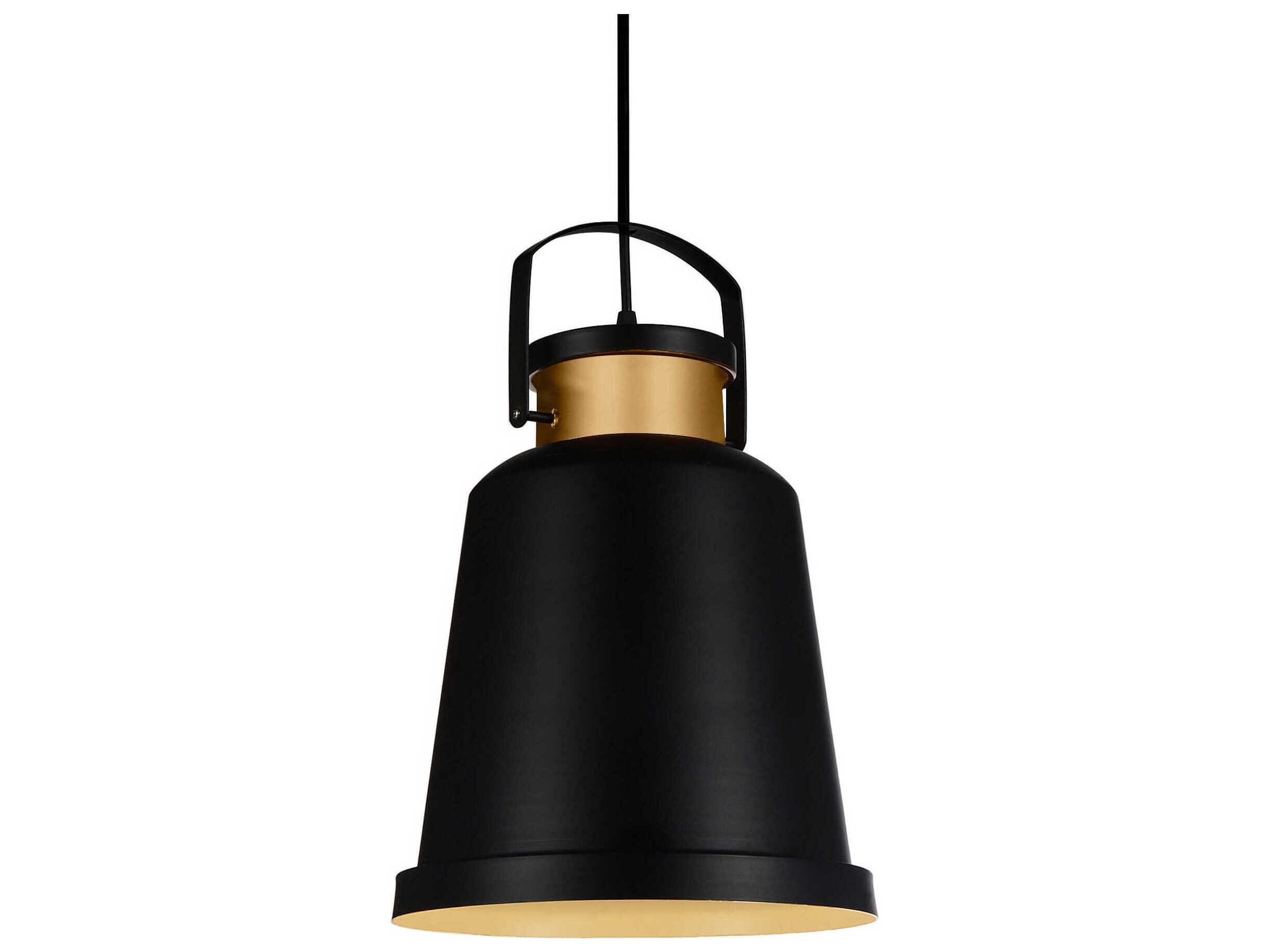 CWI Lighting Elisa 1-Light Black Bell Mini Pendant