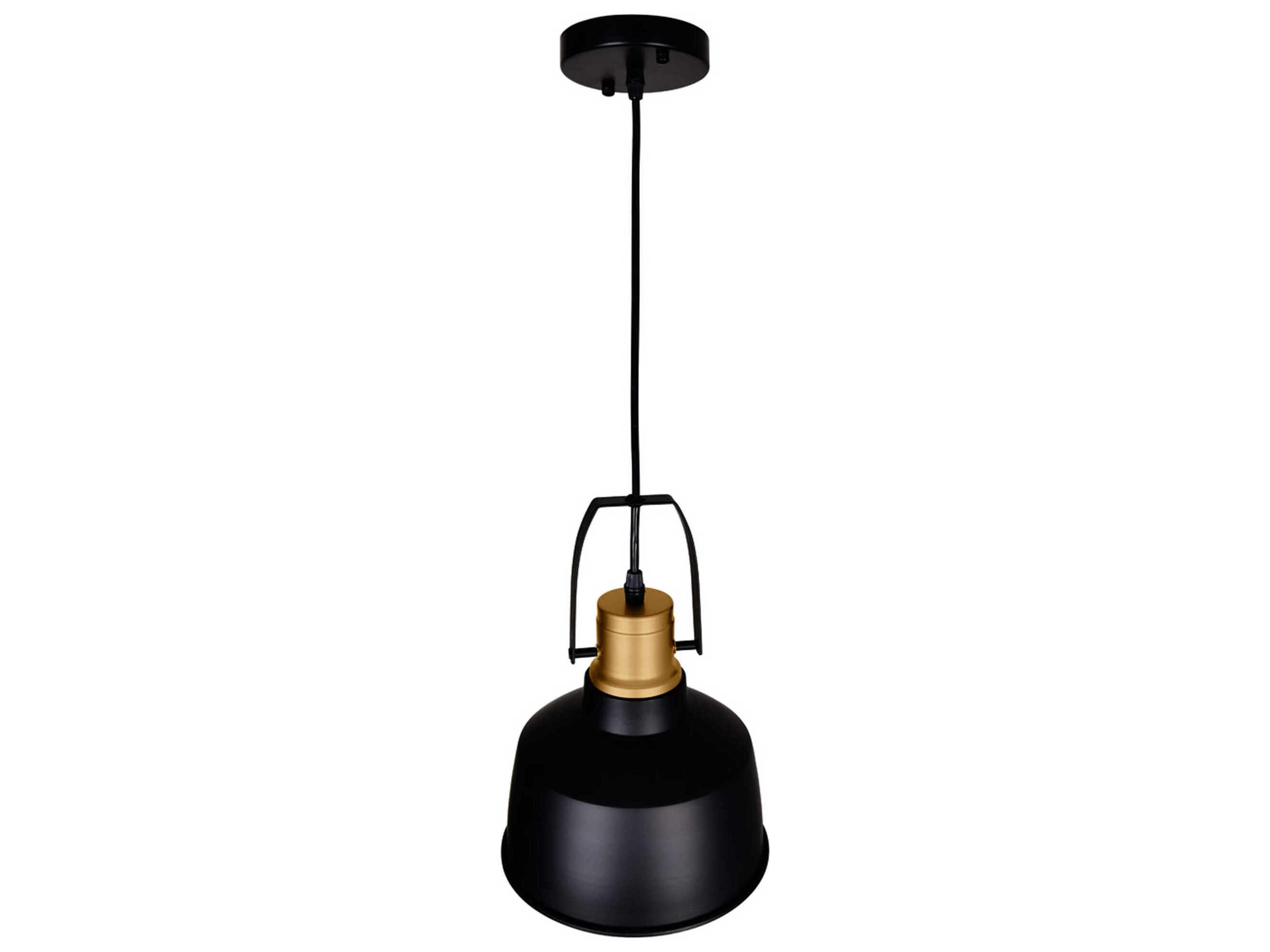 CWI Lighting Elisa 1-Light Black Bell Mini Pendant