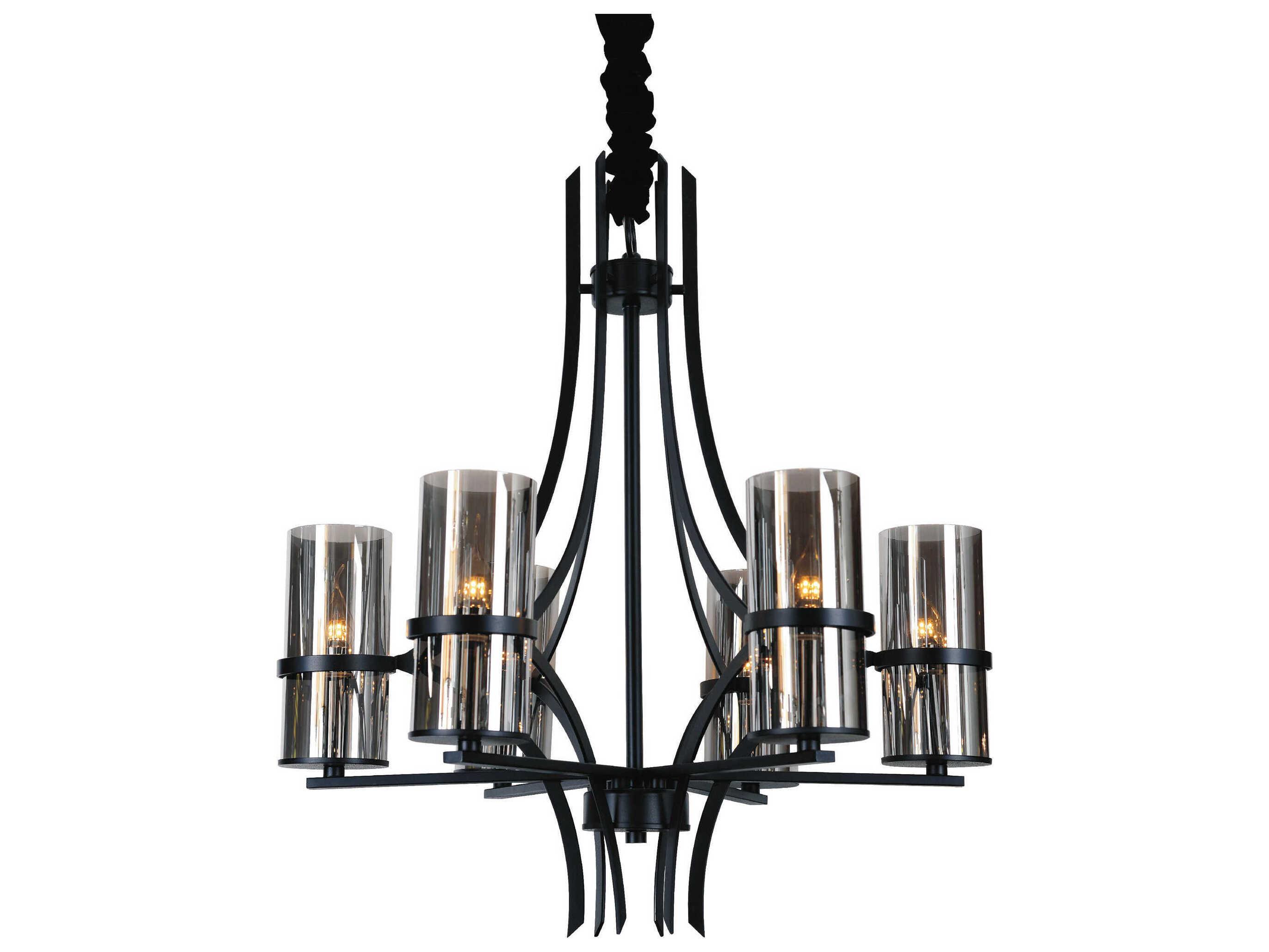 CWI Lighting Vanna 6-Light Black Chandelier