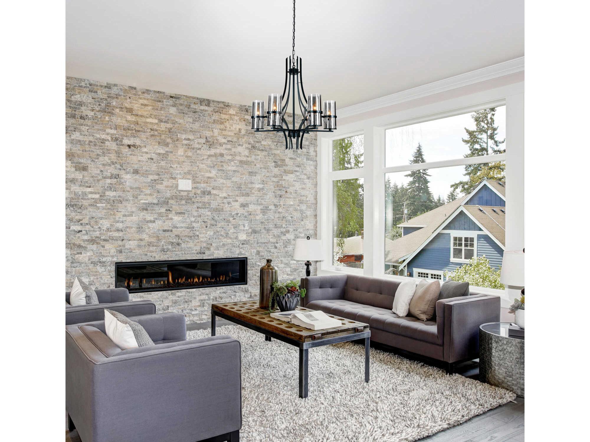 CWI Lighting Vanna 6-Light Black Chandelier