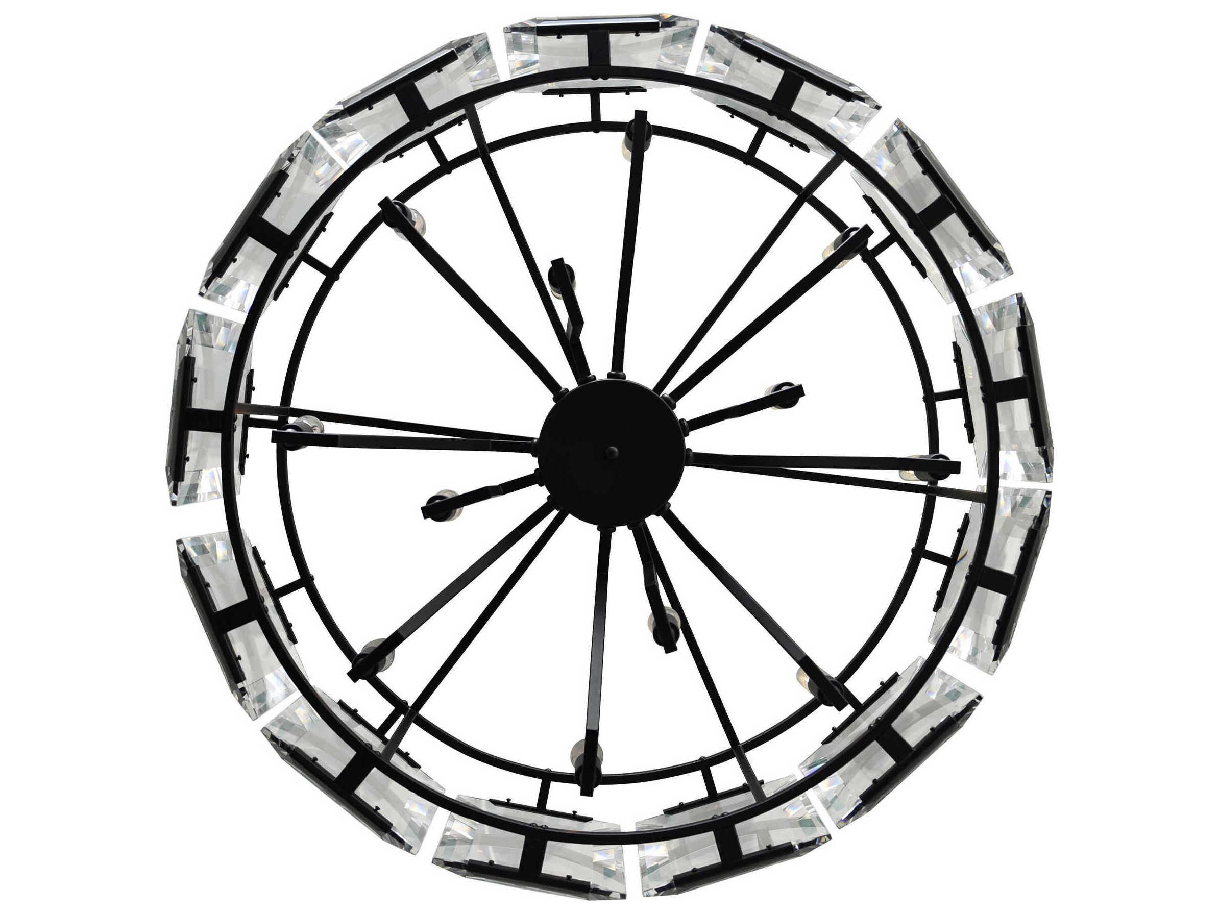 CWI Lighting Jacquet 12-Light Black Drum Chandelier