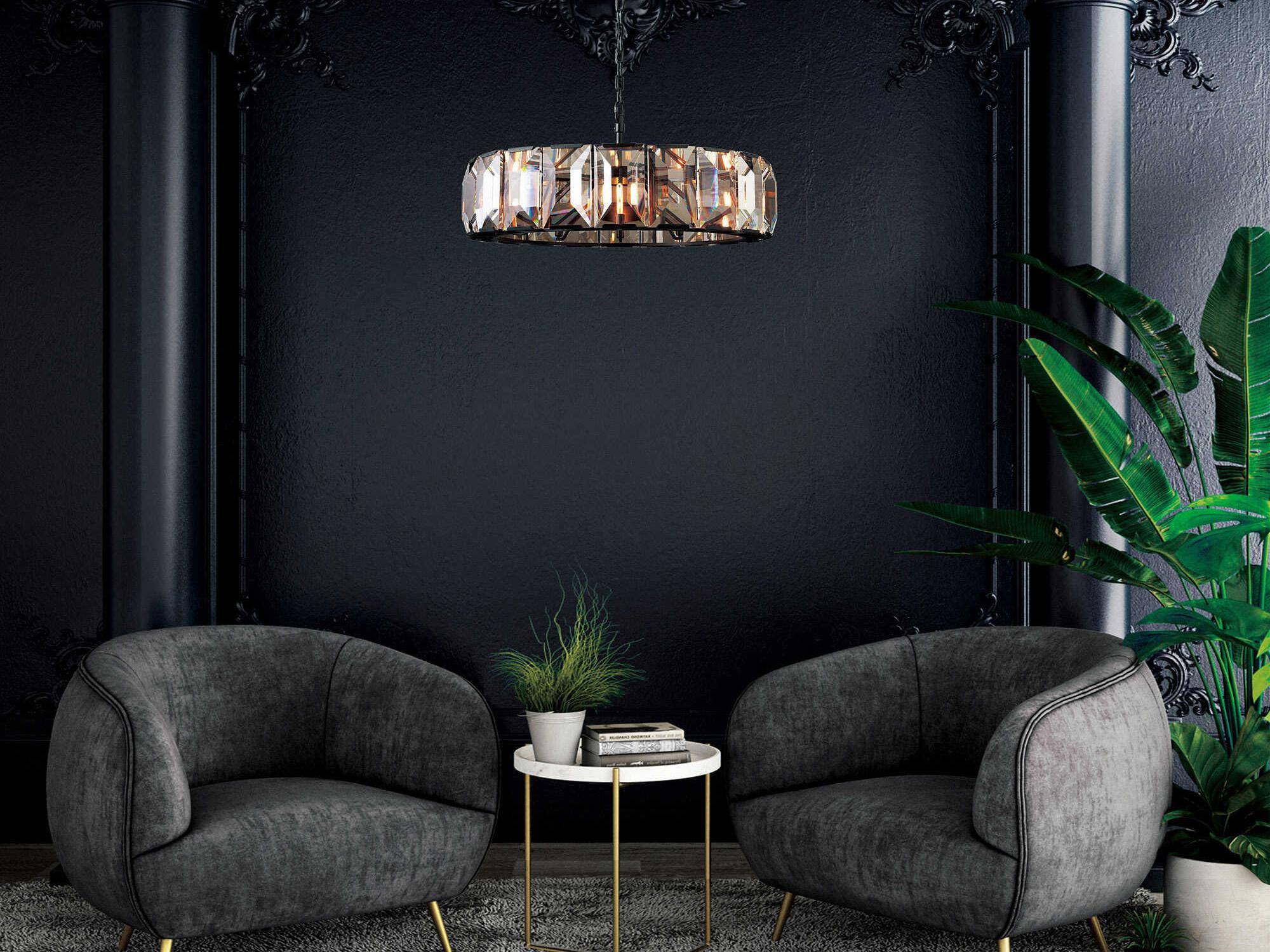 CWI Lighting Jacquet 18-Light Black Drum Chandelier