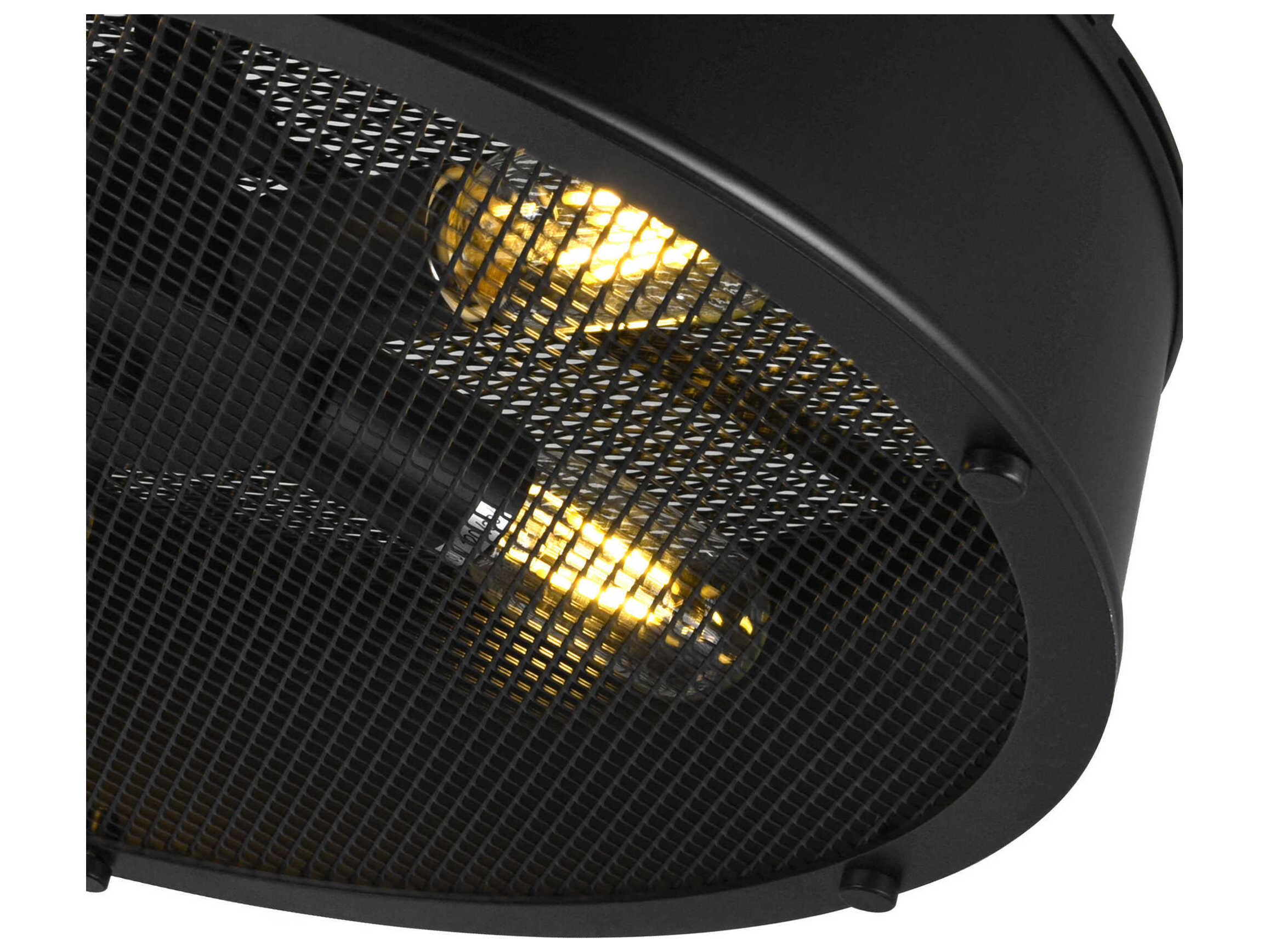 CWI Lighting Tigris 3-Light Black Round Semi Flush Mount