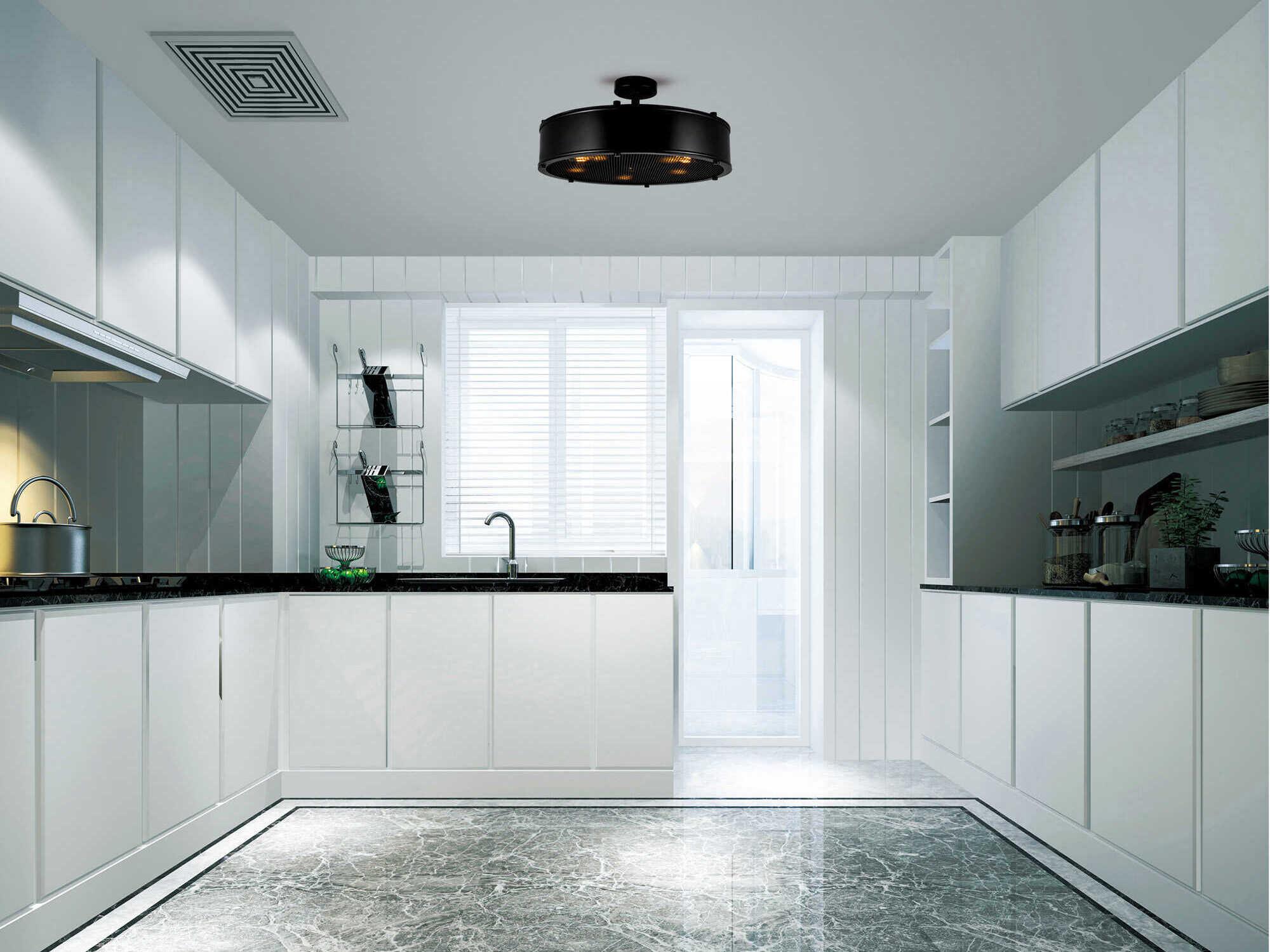 CWI Lighting Tigris 5-Light Black Round Semi Flush Mount