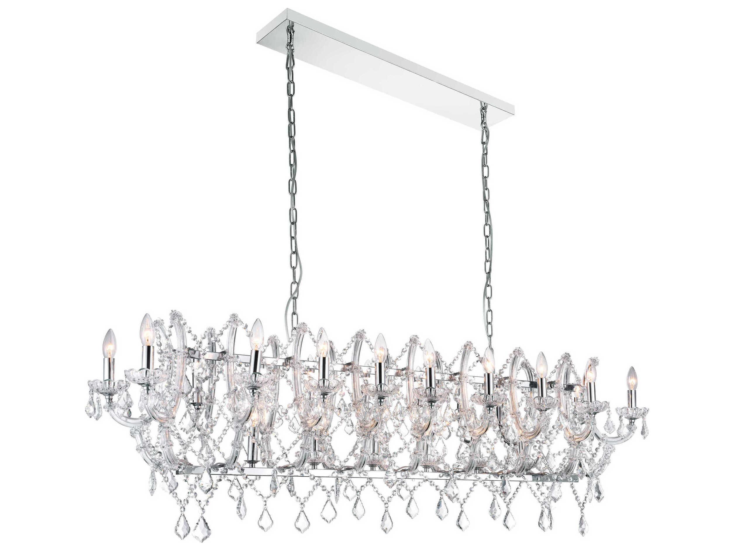 CWI Lighting Aleka 24-Light Chrome Traditional Island Pendant