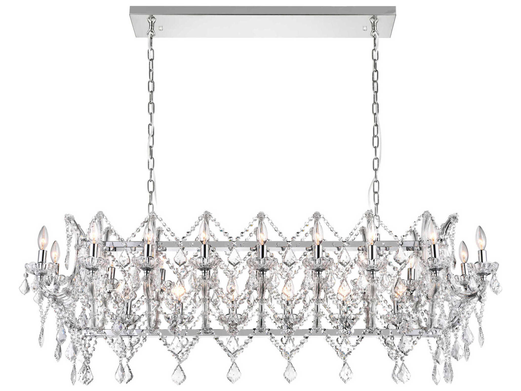 CWI Lighting Aleka 24-Light Chrome Traditional Island Pendant
