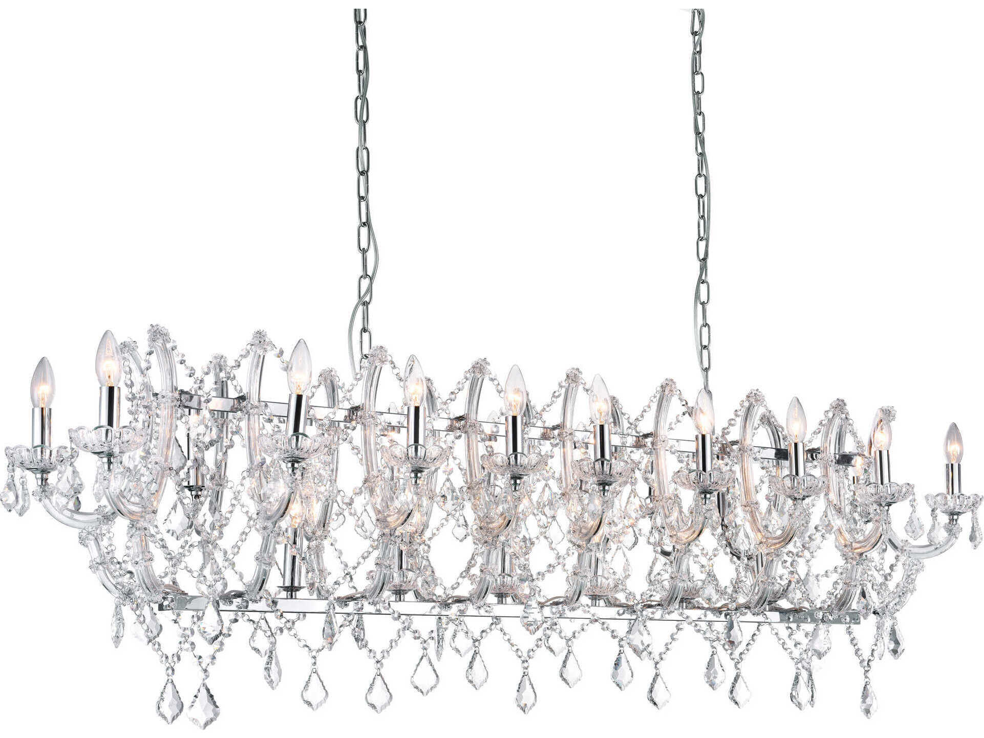 CWI Lighting Aleka 24-Light Chrome Traditional Island Pendant