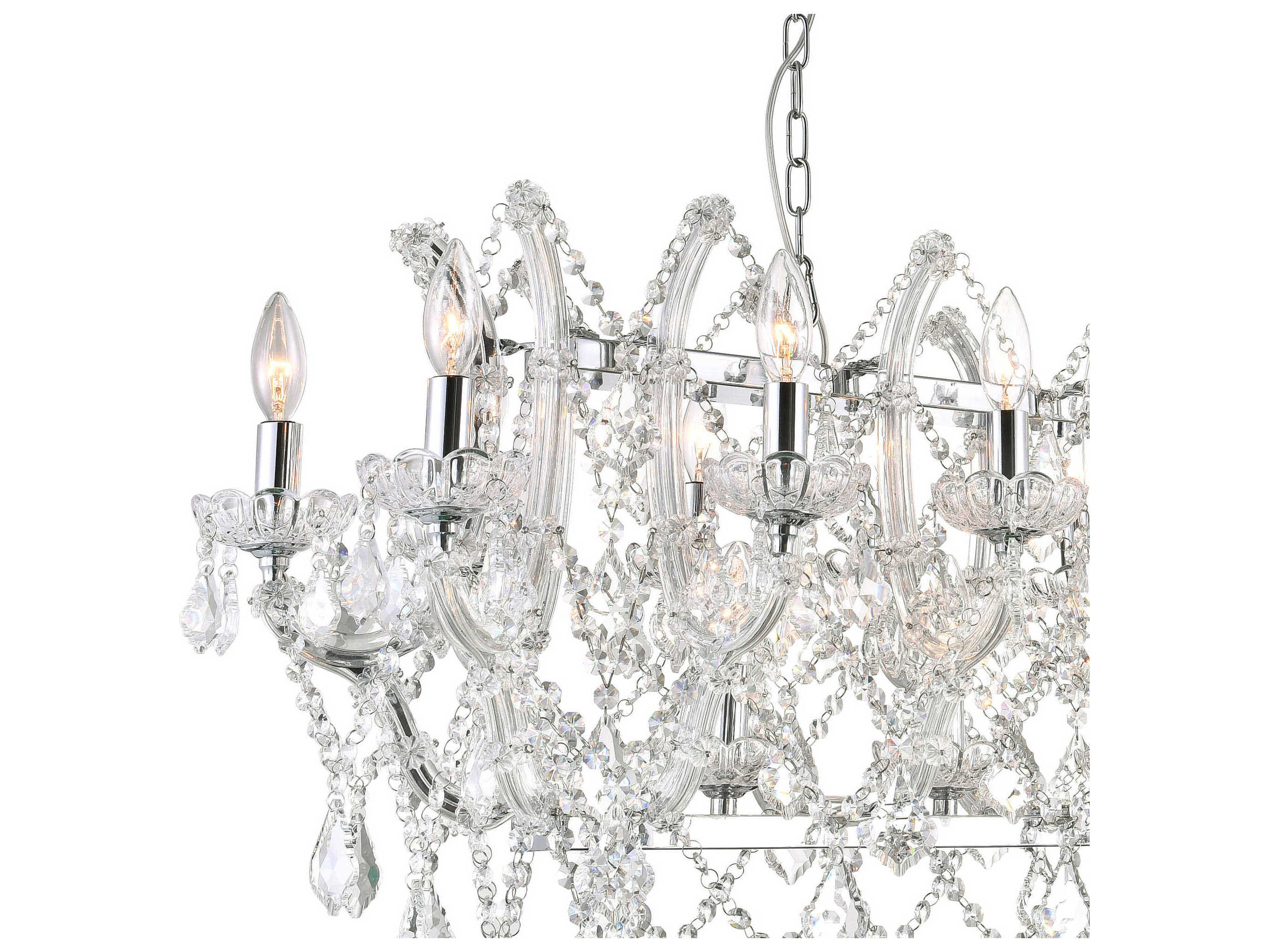 CWI Lighting Aleka 24-Light Chrome Traditional Island Pendant