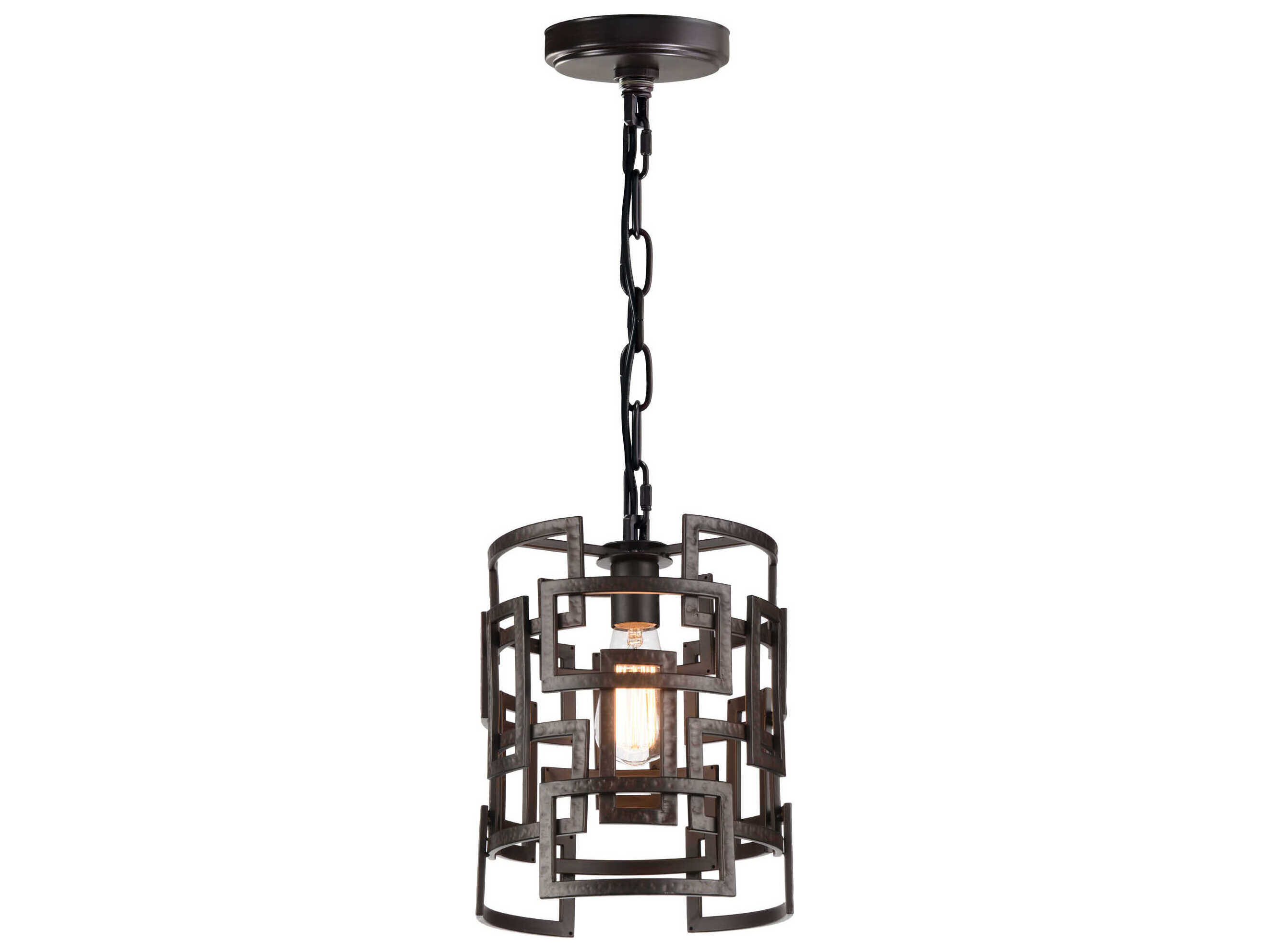 CWI Lighting Litani 1-Light Brown Geometric Mini Pendant