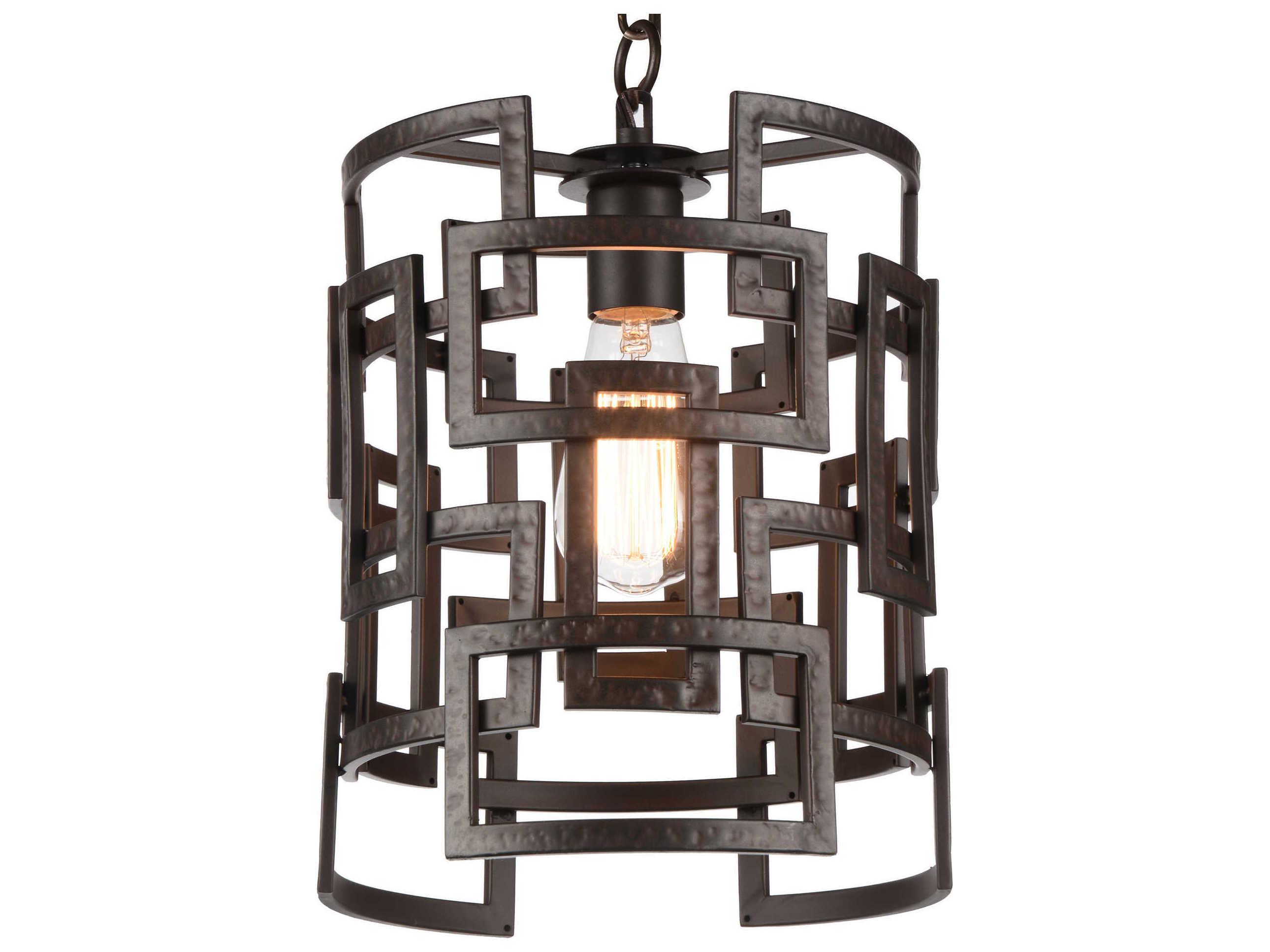 CWI Lighting Litani 1-Light Brown Geometric Mini Pendant
