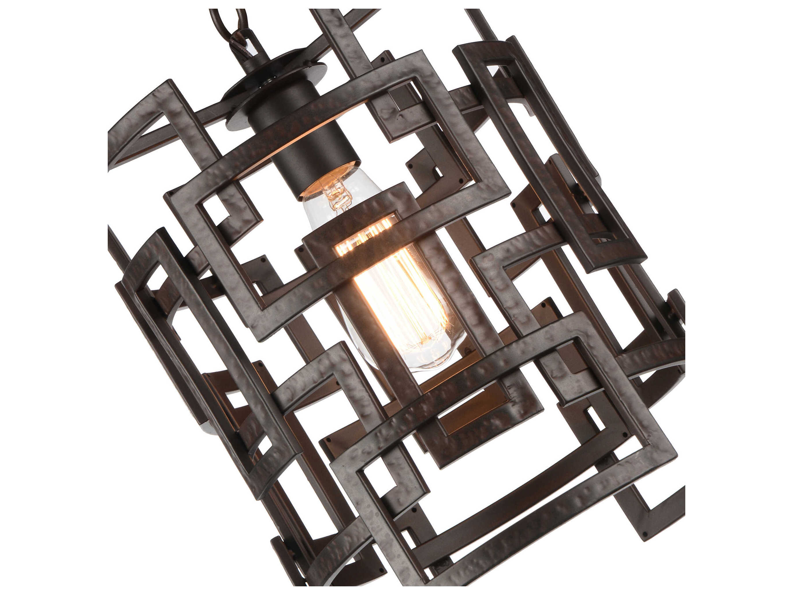 CWI Lighting Litani 1-Light Brown Geometric Mini Pendant