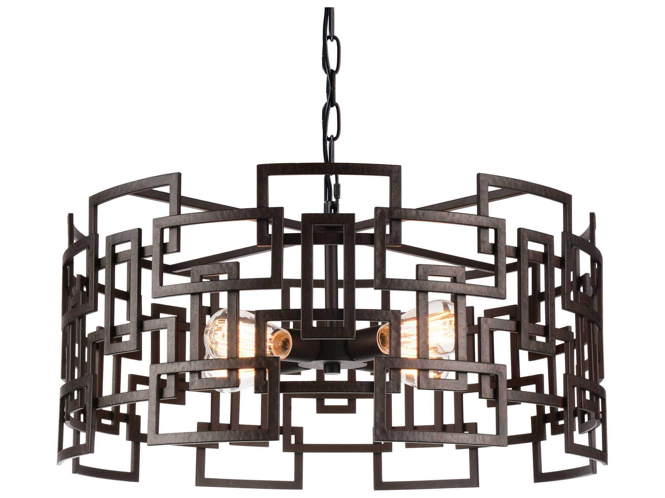 CWI Lighting Litani 4-Light Brown Geometric Pendant