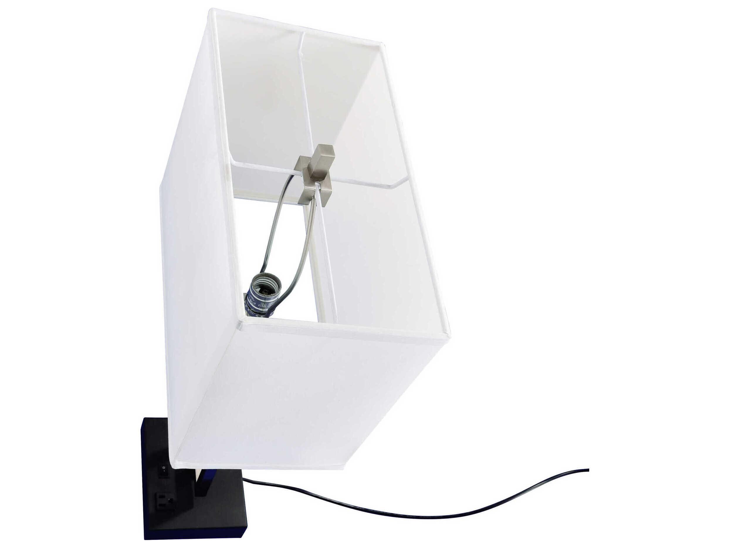 CWI Lighting Torren Satin Nickel White Plastic Buffet Lamp