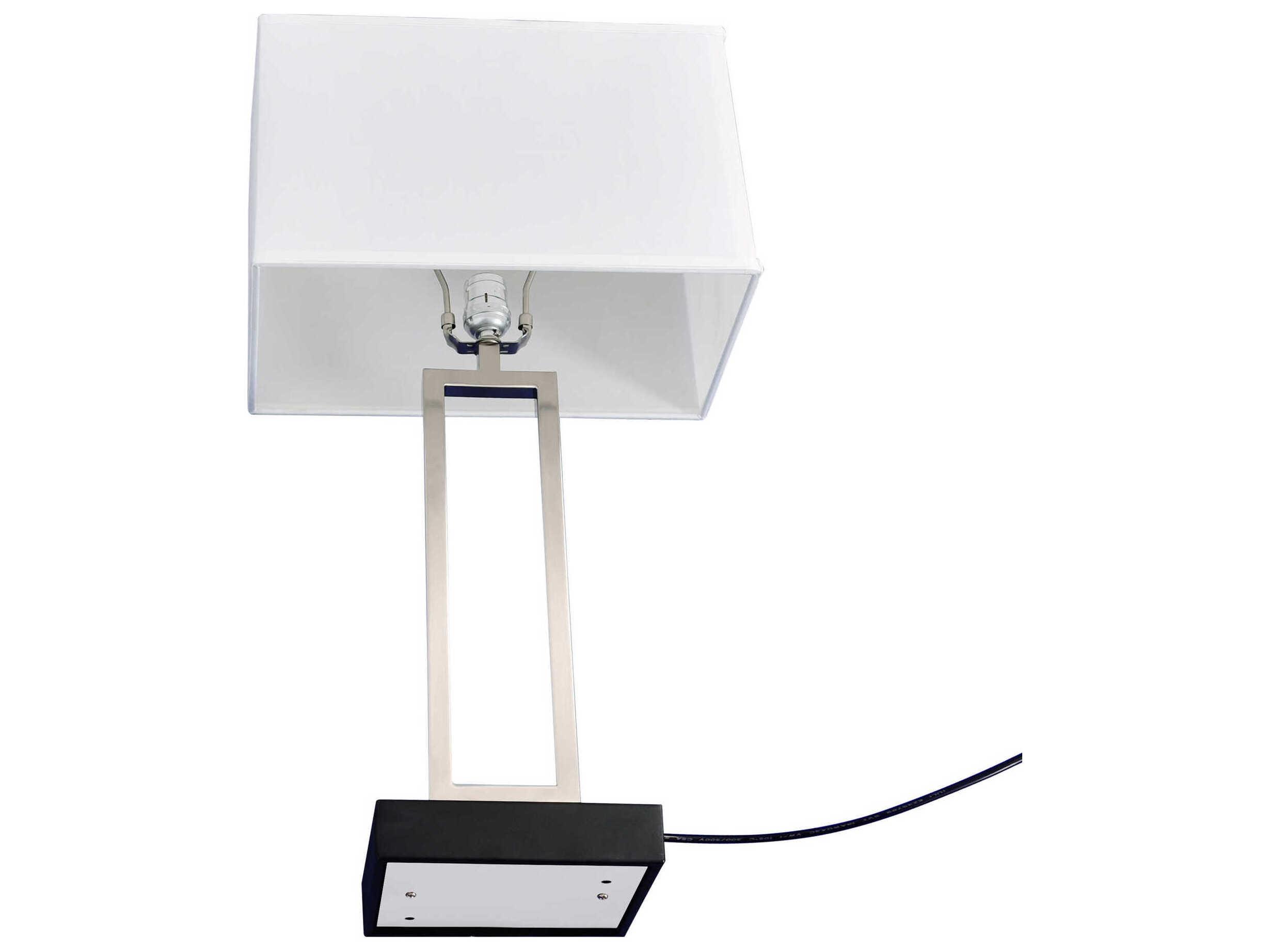 CWI Lighting Torren Satin Nickel White Plastic Buffet Lamp