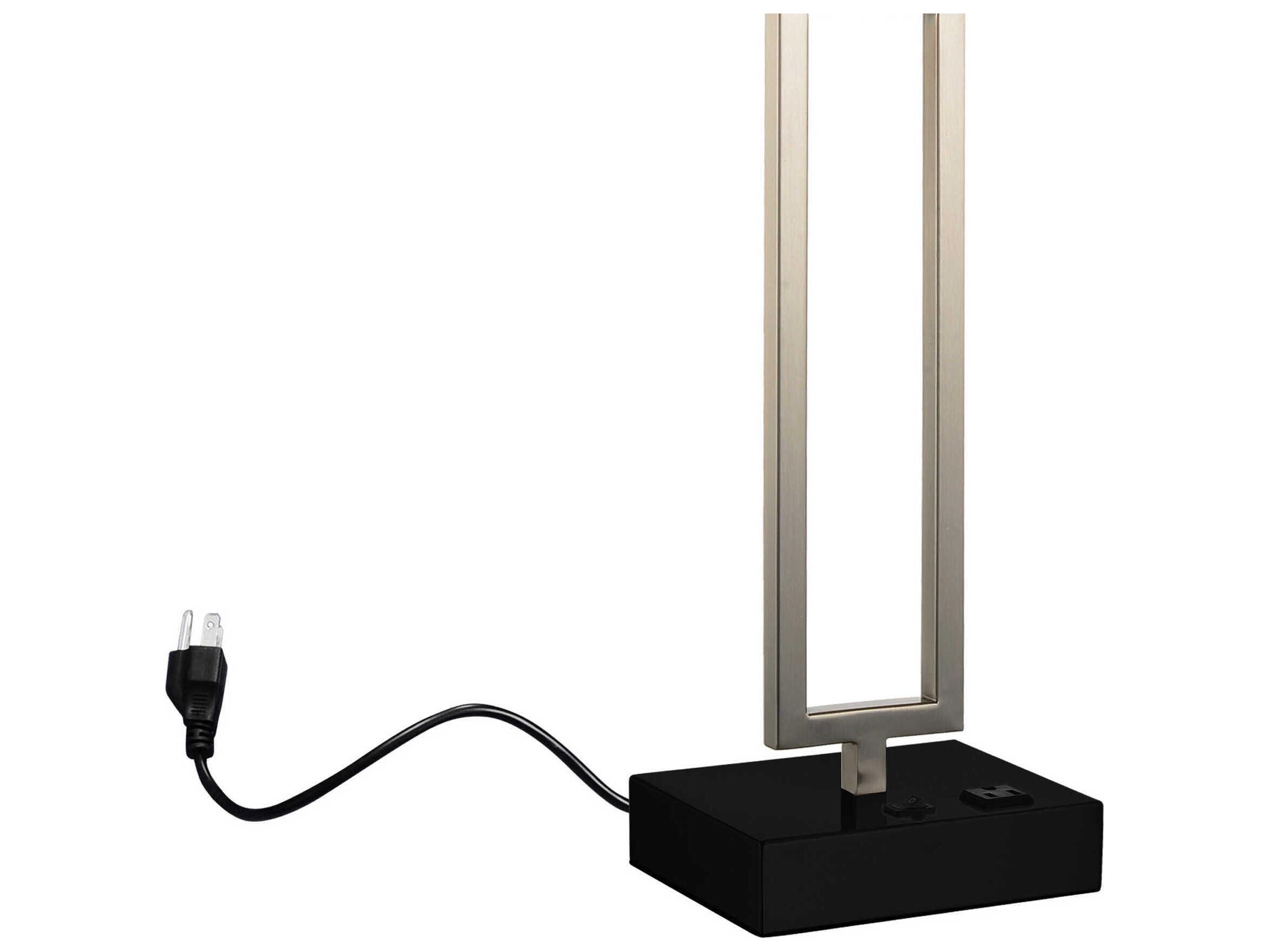 CWI Lighting Torren Satin Nickel White Plastic Buffet Lamp