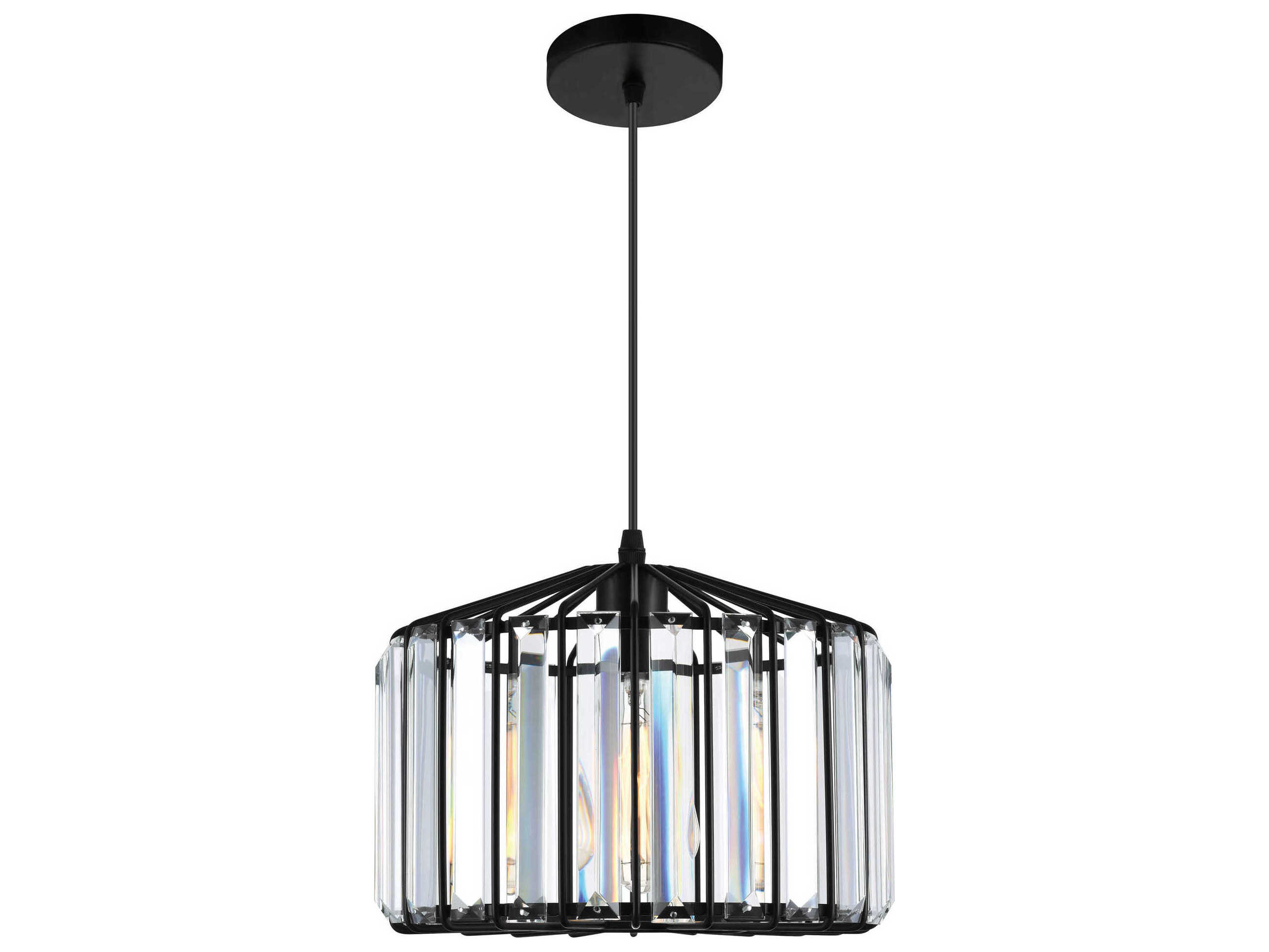 CWI Lighting Alethia 1-Light Black Mini Pendant