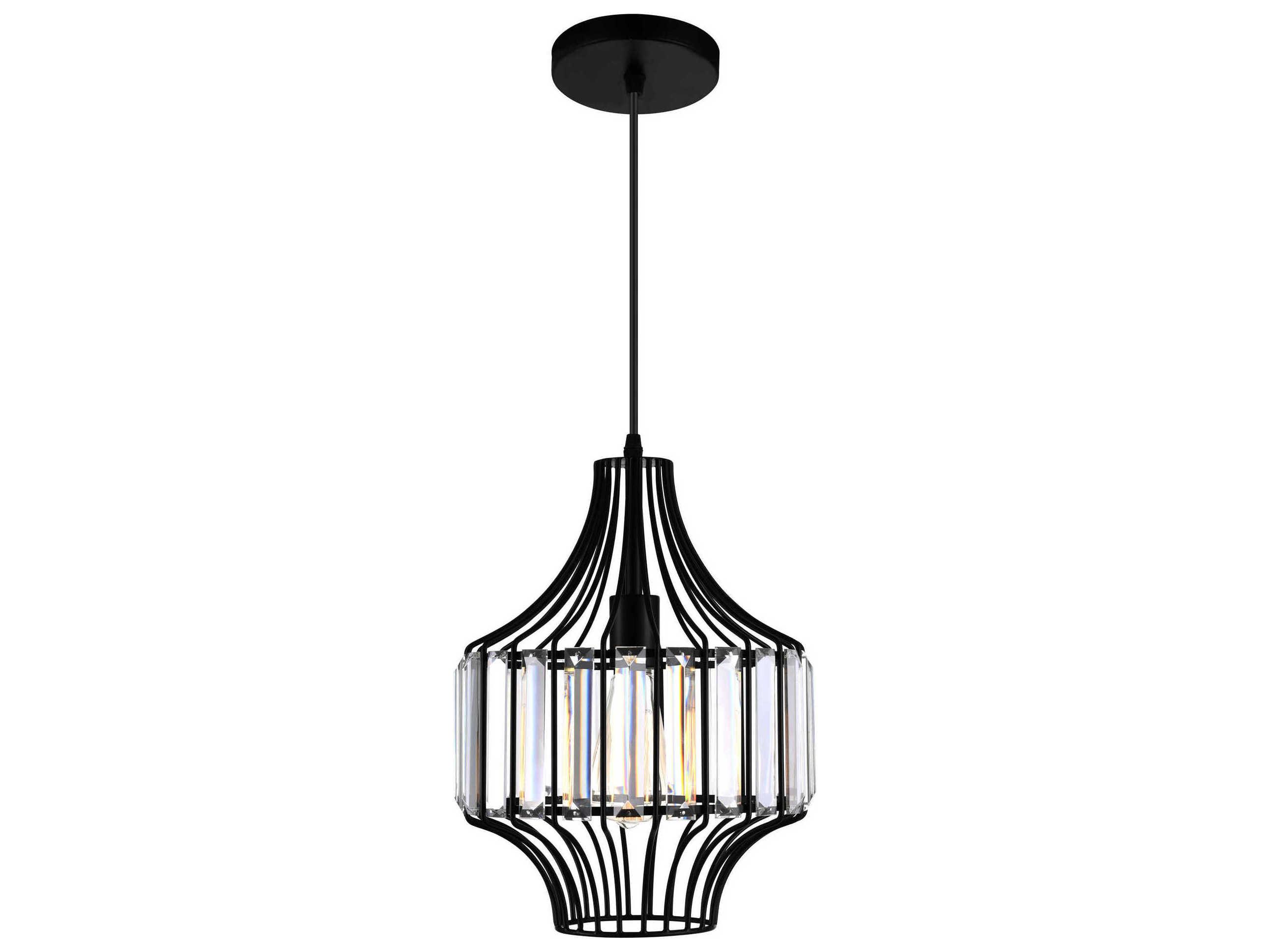 CWI Lighting Alethia 1-Light Black Mini Pendant