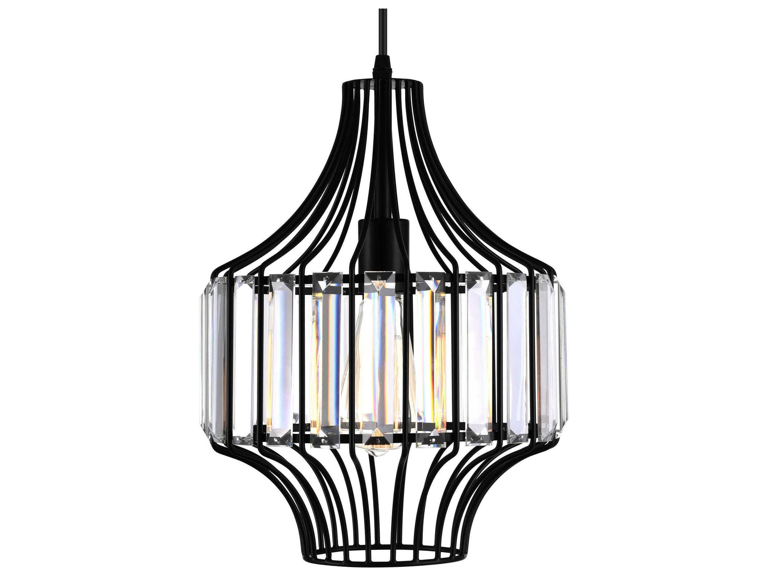 CWI Lighting Alethia 1-Light Black Mini Pendant