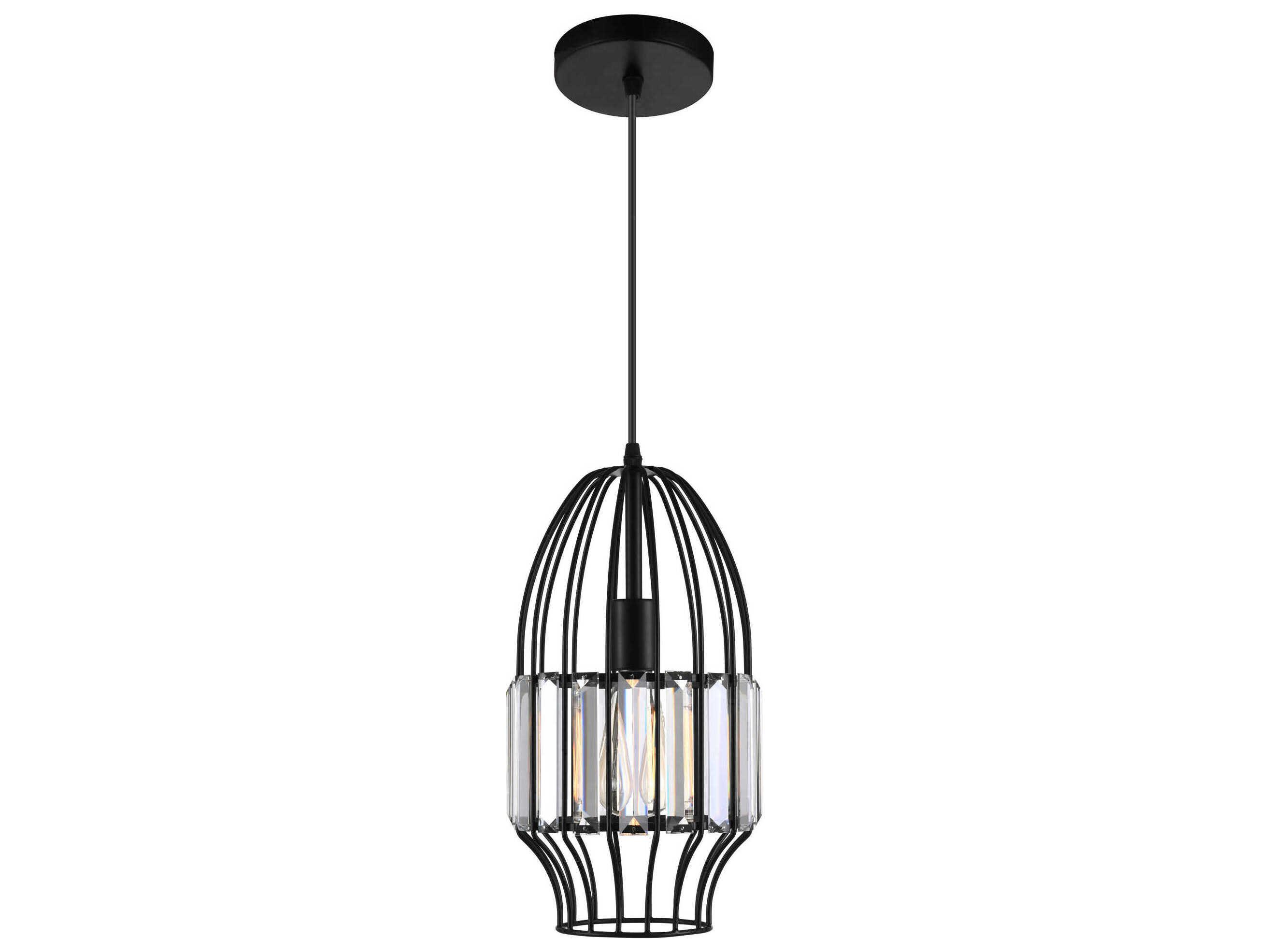 CWI Lighting Alethia 1-Light Black Mini Pendant